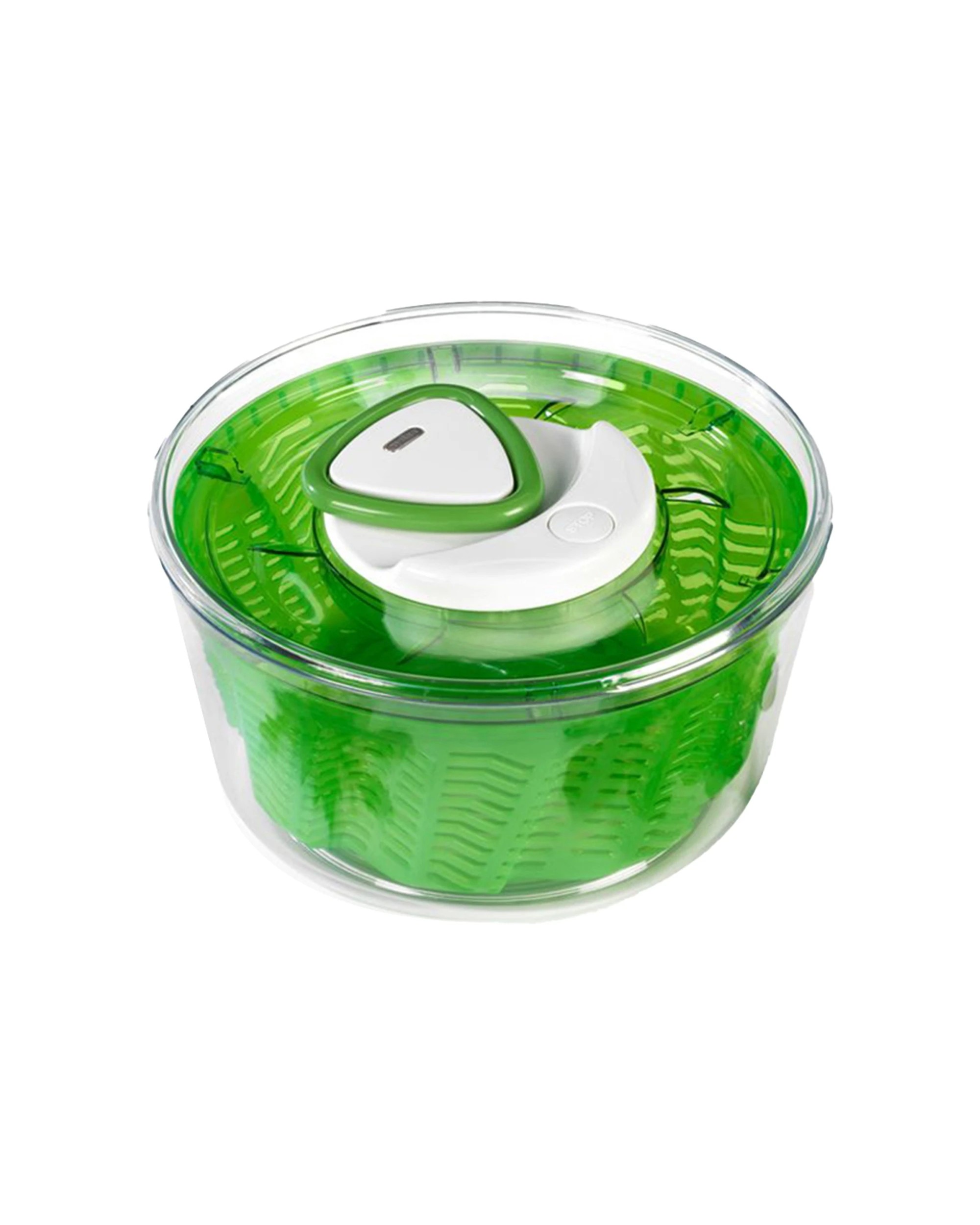 3 Zyliss 22cm Easy Spin Salad Spinner — Compact Durable Small Salad Dryer Green - Green, 3 of 5