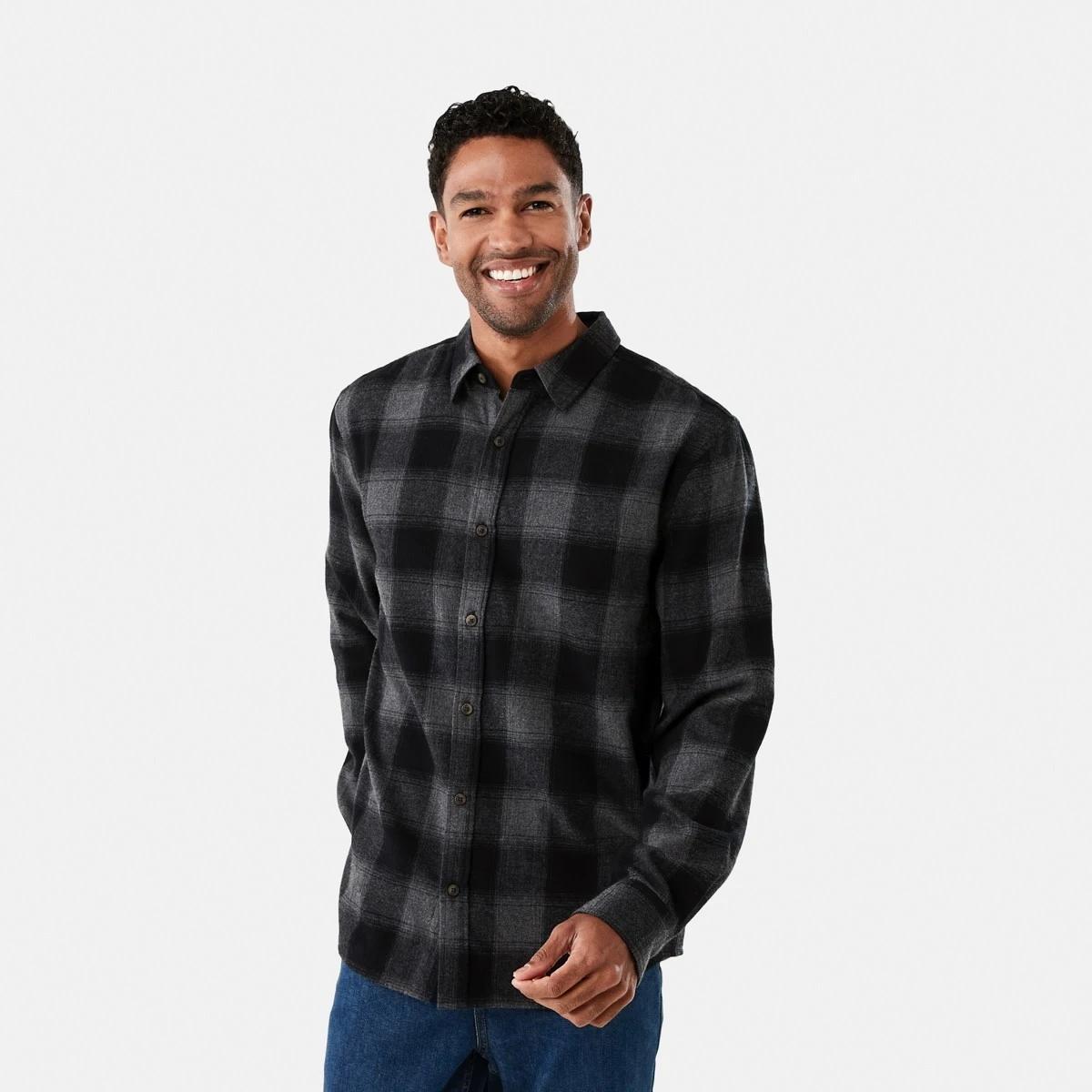 1 Long Sleeve Buffalo Check Shirt Blk Check, 1 of 7