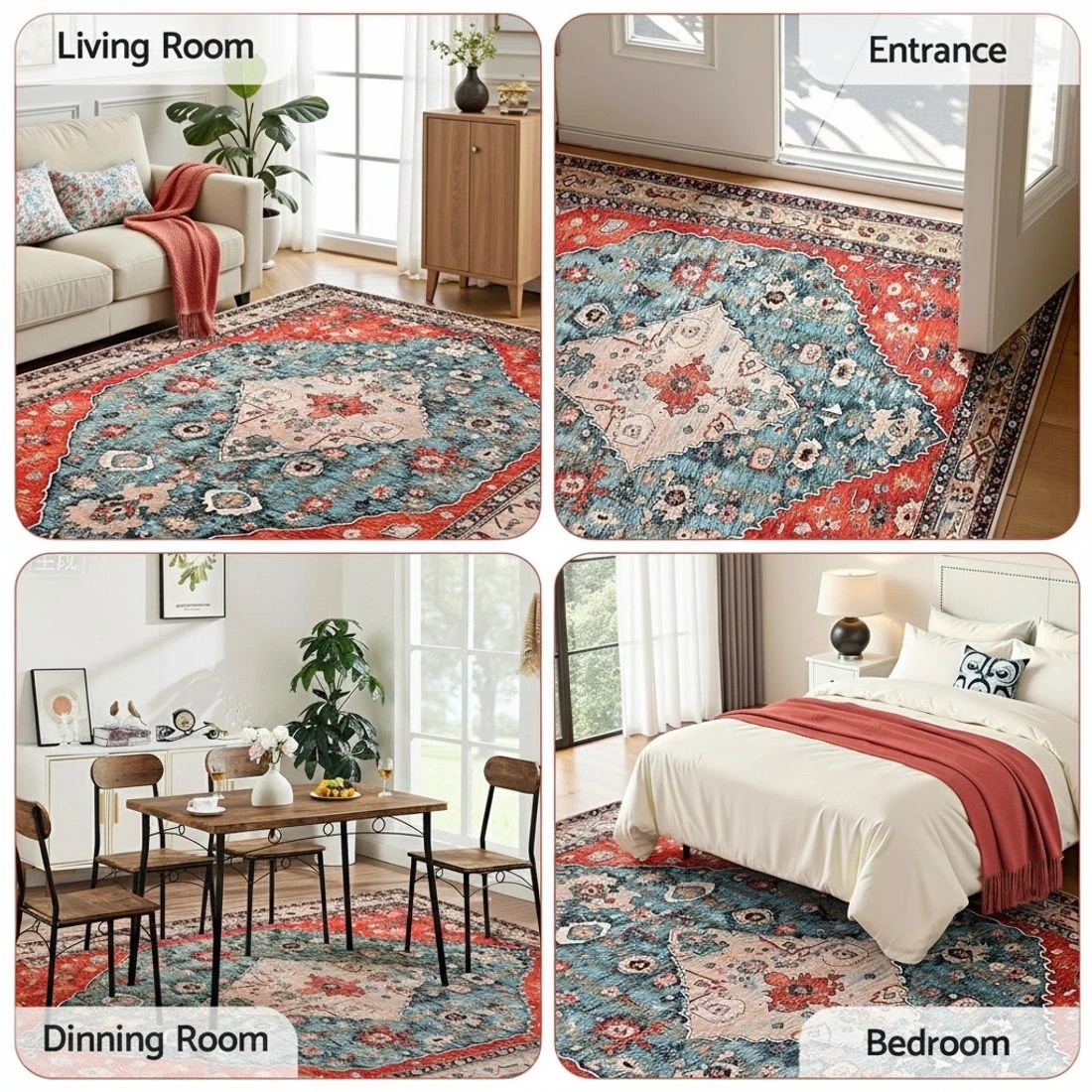 8 Artiss Floor Rug 160X230cm Large Washable Area Rug Modern Living Room Carpet - Red, 8 of 9