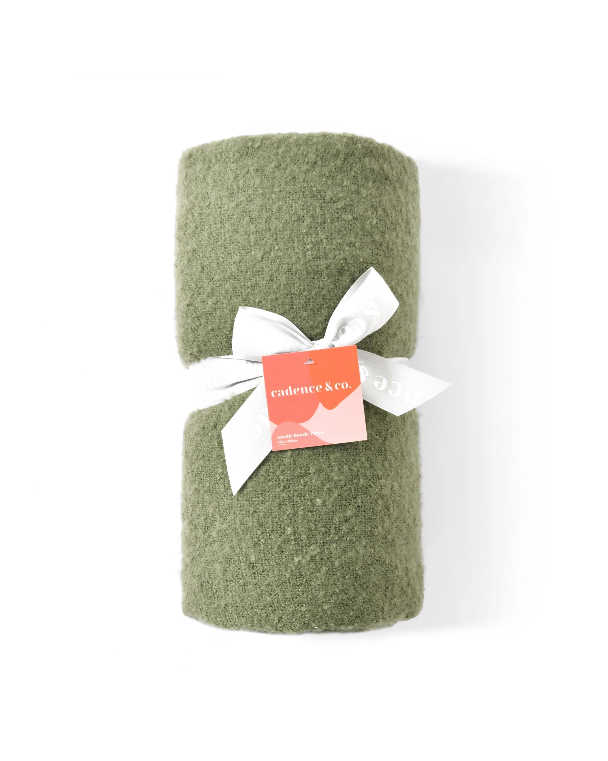 4 Cadence & Co. Amelie Super Soft Boucle Throw 180x200cm - Leaf Green, 4 of 5