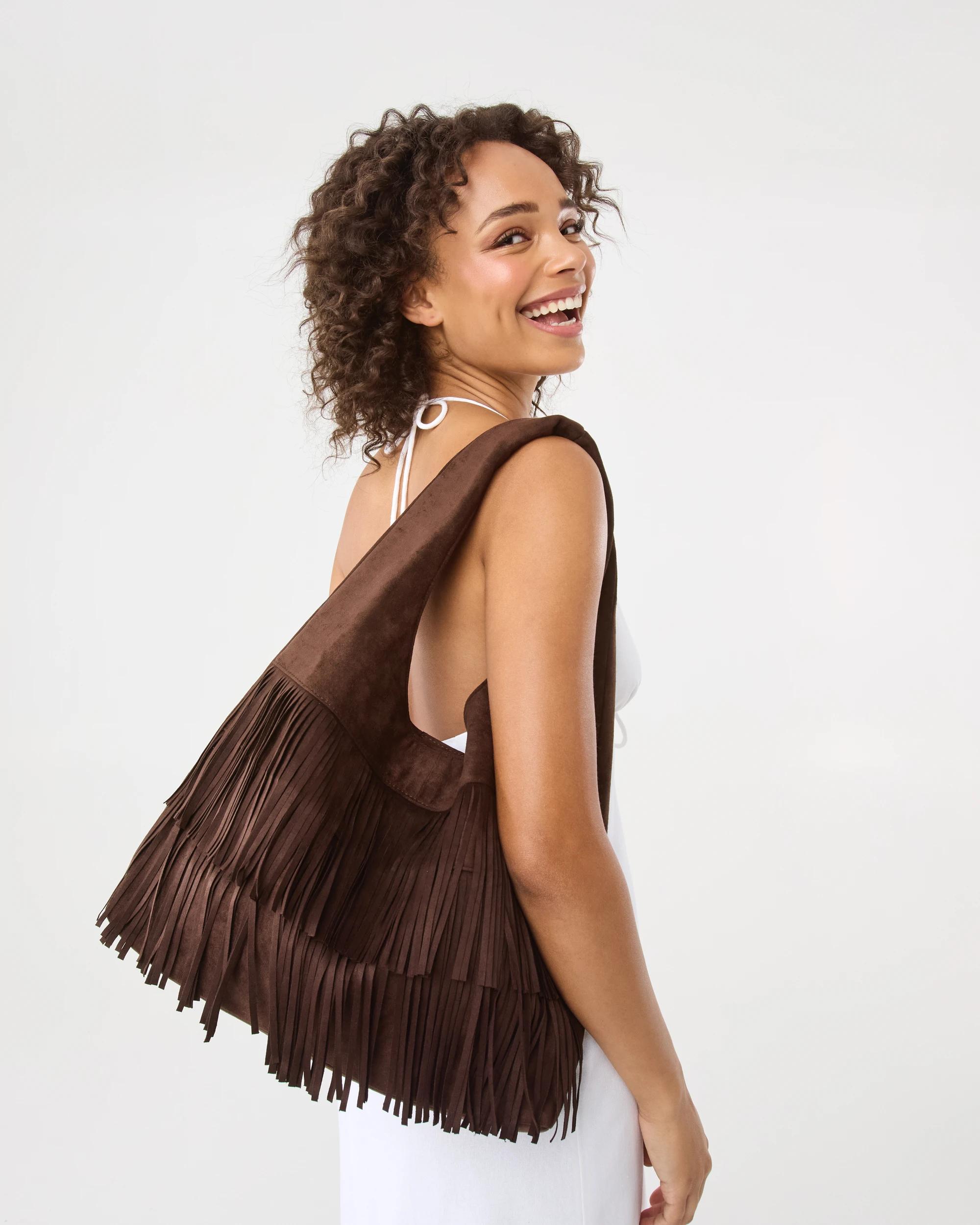 4 Fringe Shoulder Bag Deep Fudge, 4 of 7