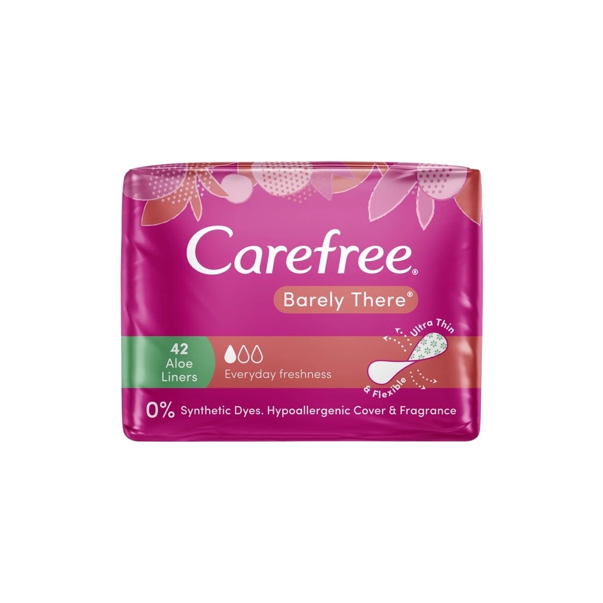 2 Carefree 42 Pack Barely There Aloe Panty Liners, 2 of 6