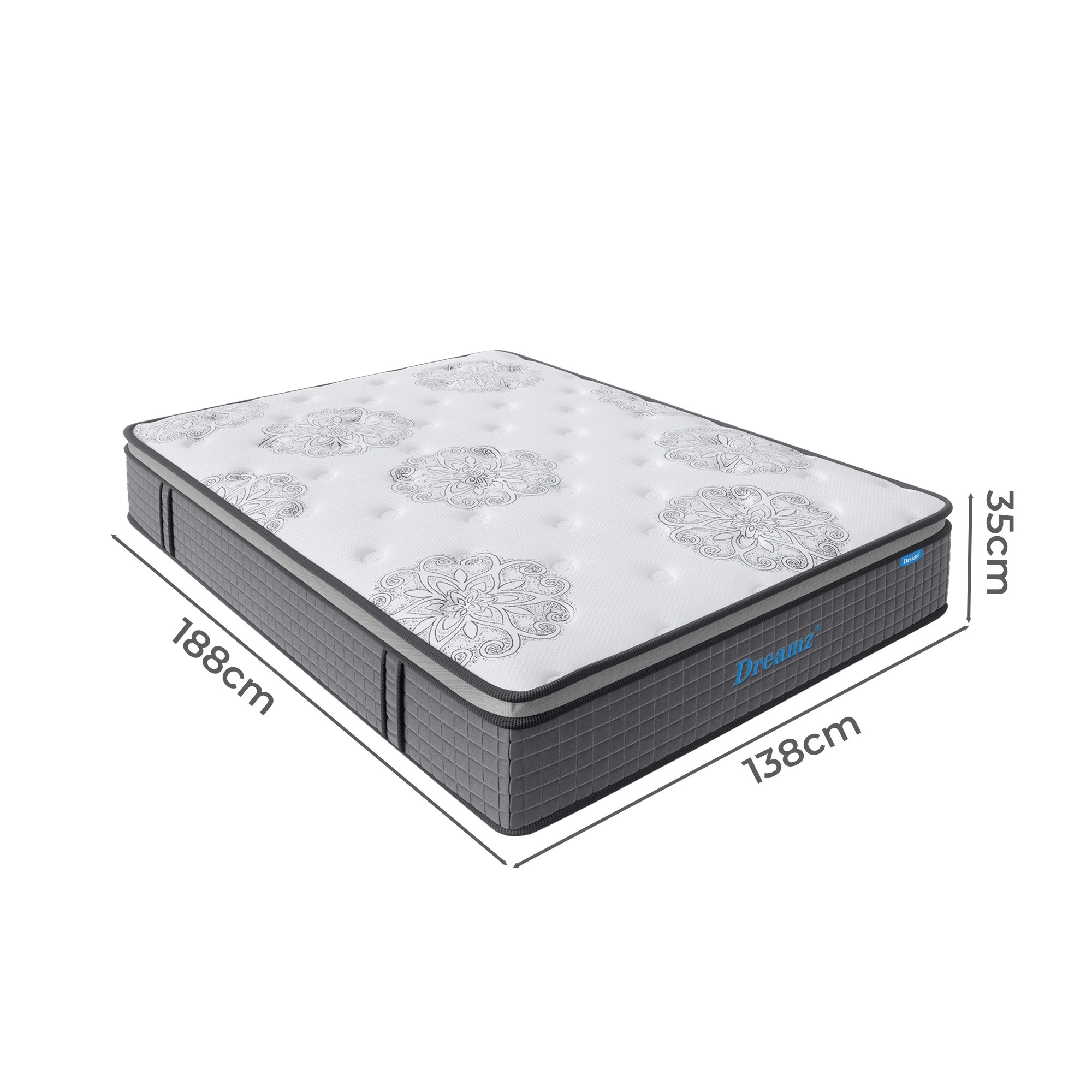 3 Dreamz Double Medium Firm Spring Mattress, 3 of 7