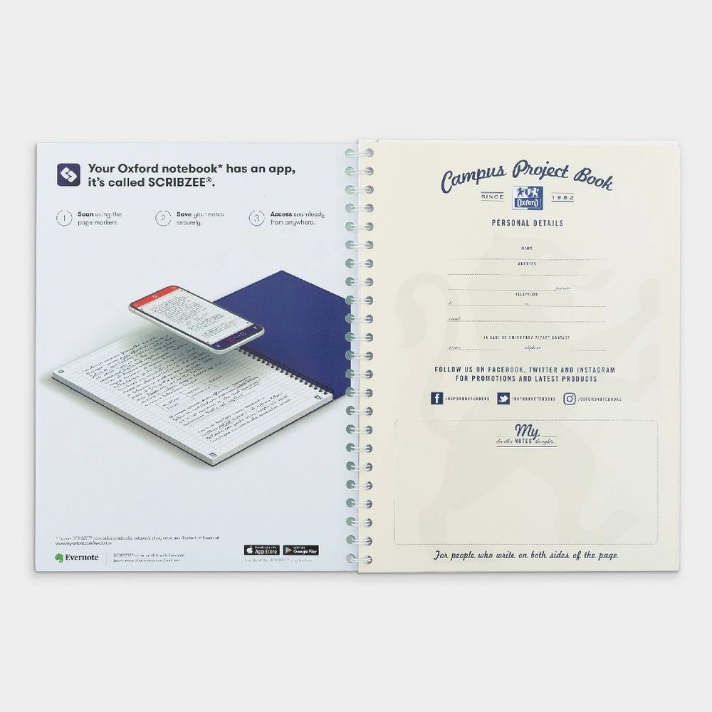 3 Oxford A4 Lecture Book 120 Page with Scribzee App Navy, 3 of 6