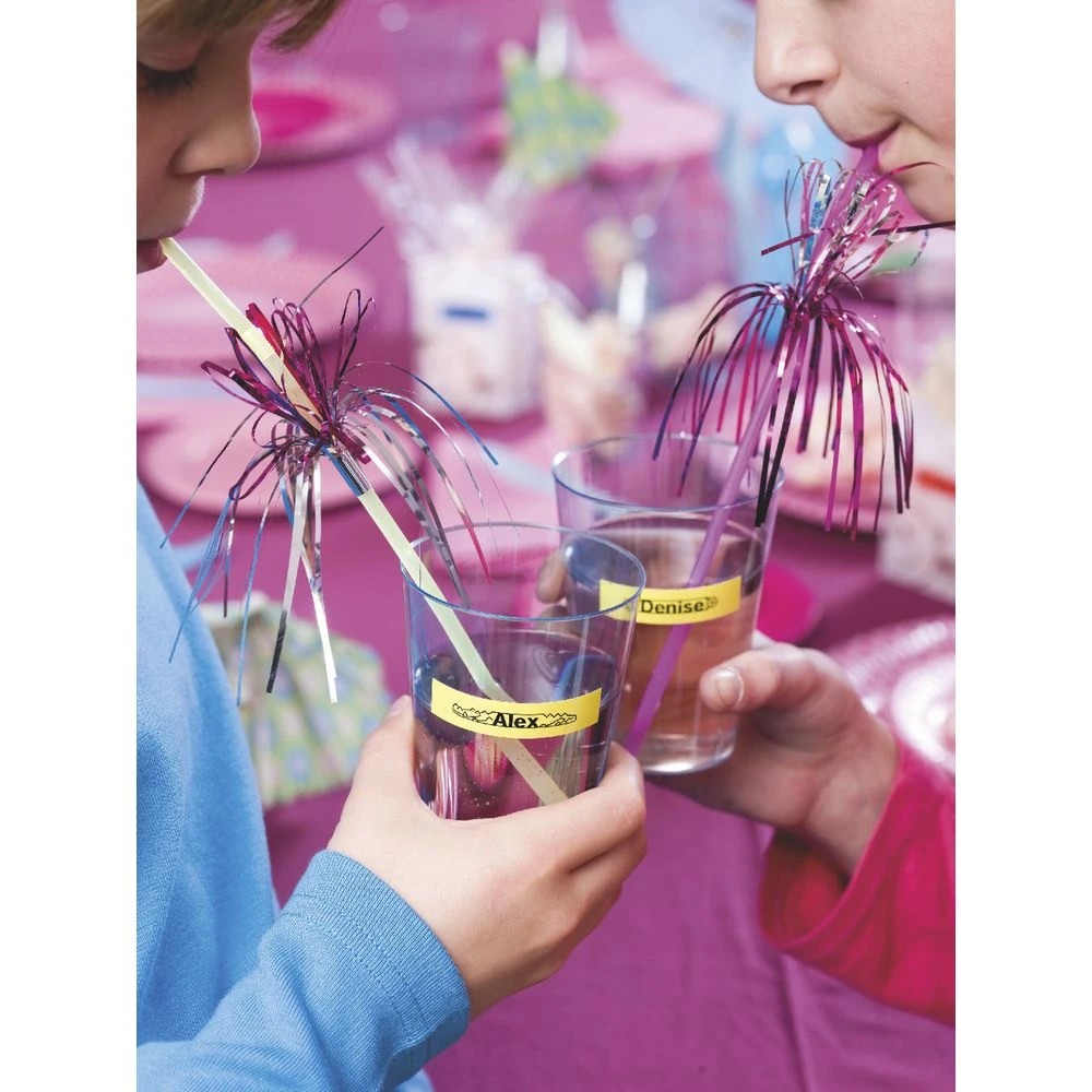 3 DYMO LetraTag Plastic Label Tape 12mm Black on Yellow, 3 of 3