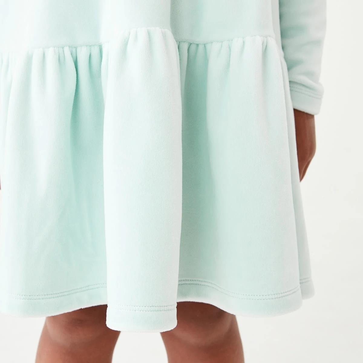 5 Long Sleeve Velour Tier Dress Butterfly, 5 of 9