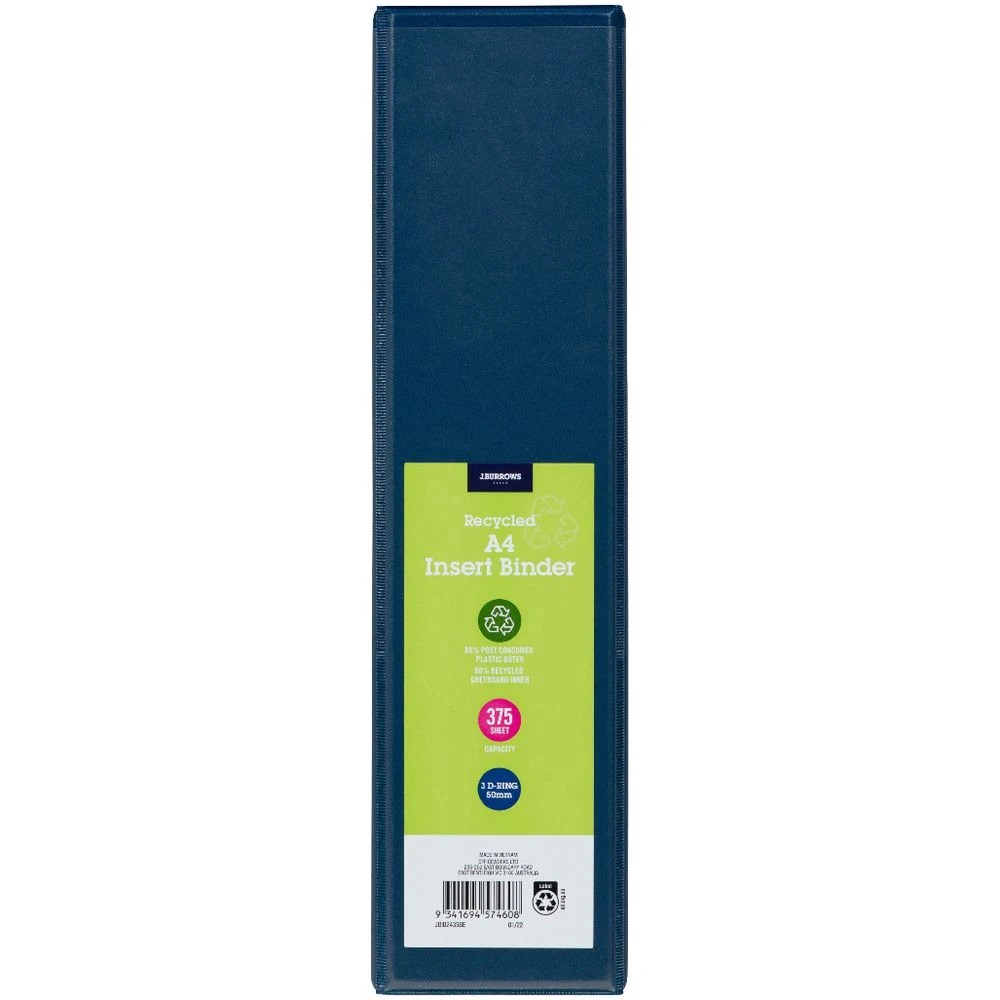 2 J.Burrows Insert Binder A4 3 D-Ring 50mm Blue, 2 of 6