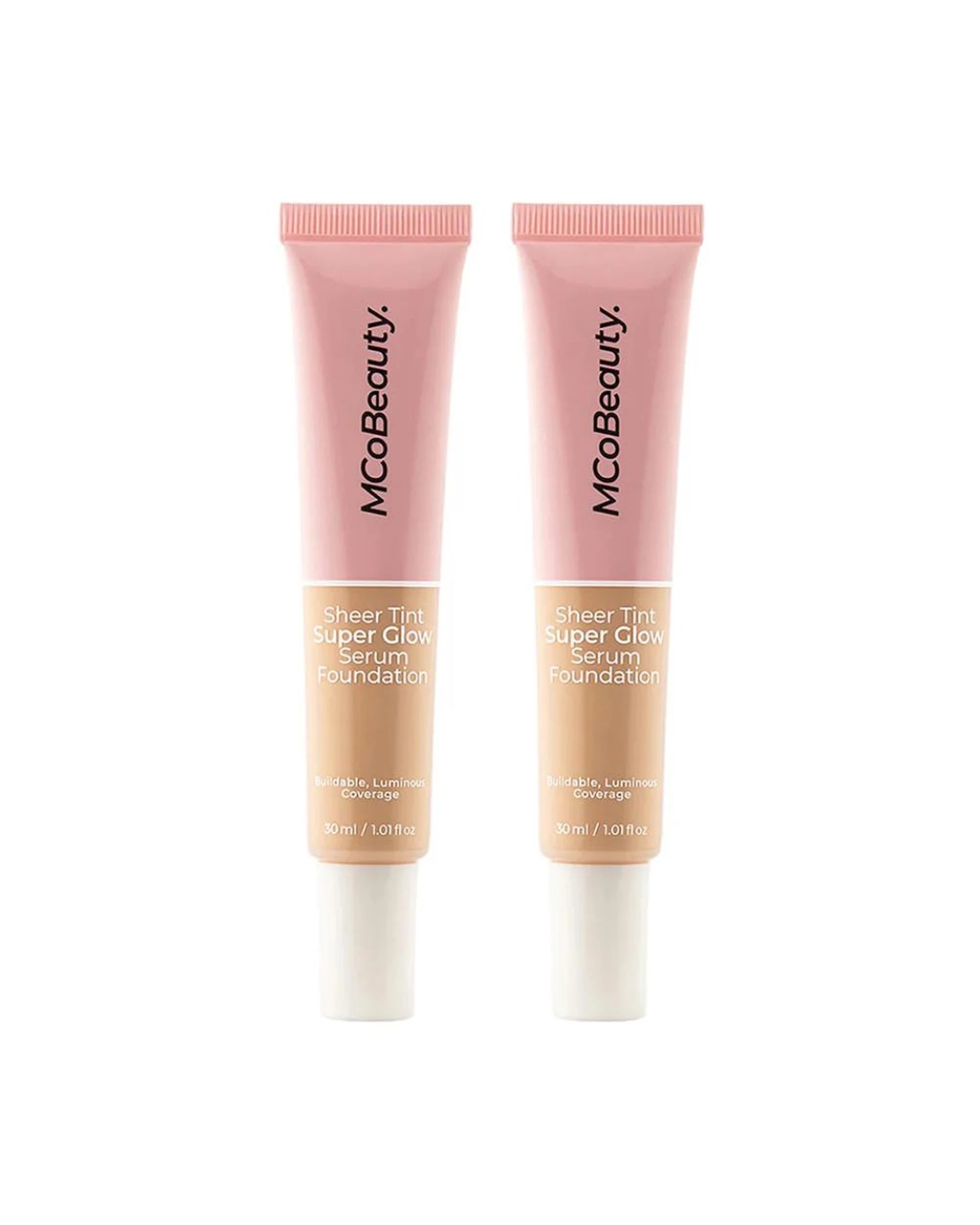 1 2 x MCoBeauty Sheer Tint Super Glow Serum Foundation 30mL - 0.5-2 Very Light - Beige, 1 of 5