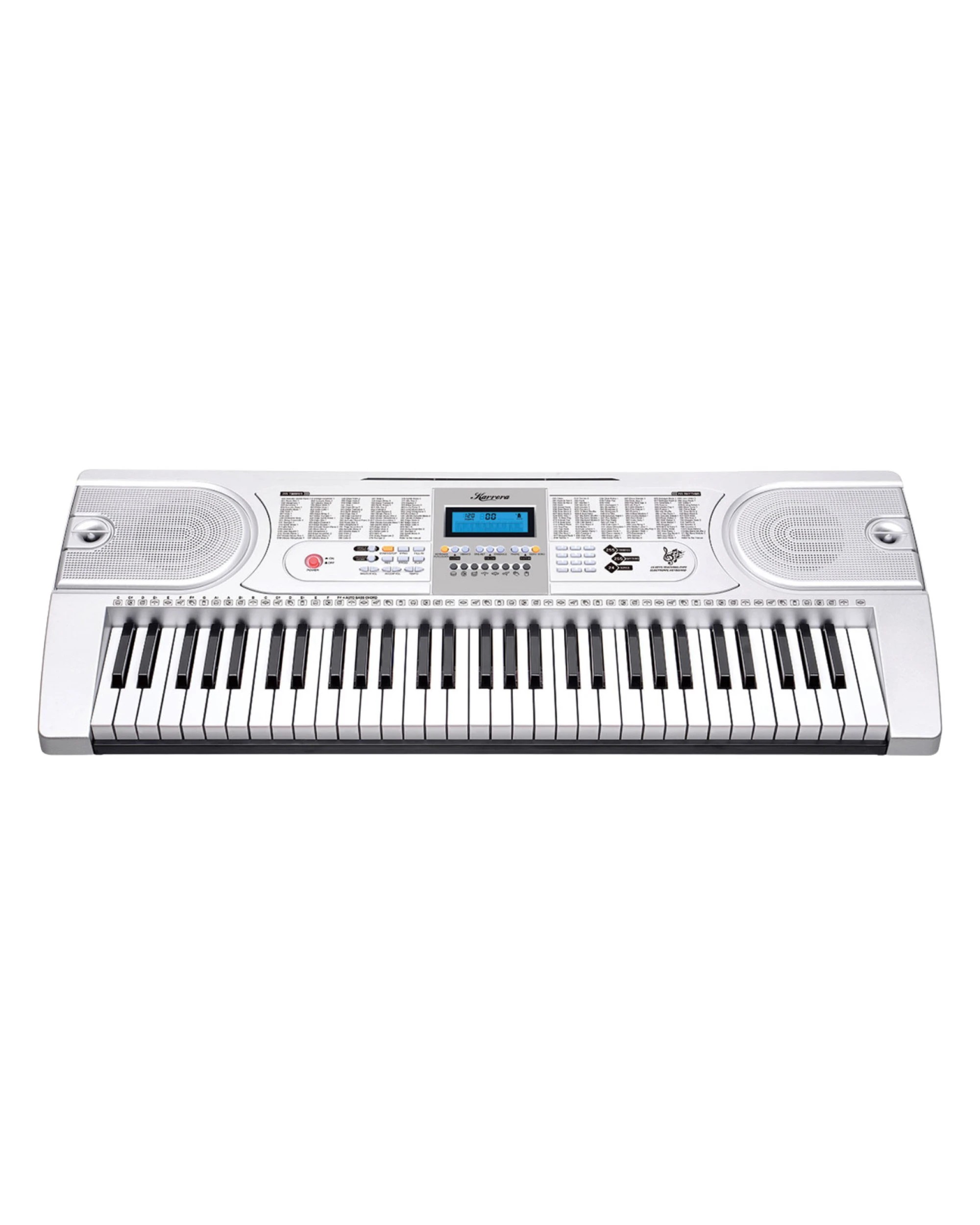3 Karrera 61 Keys Electronic LED Keyboard Piano with Stand in Silver - Silver, 3 of 8