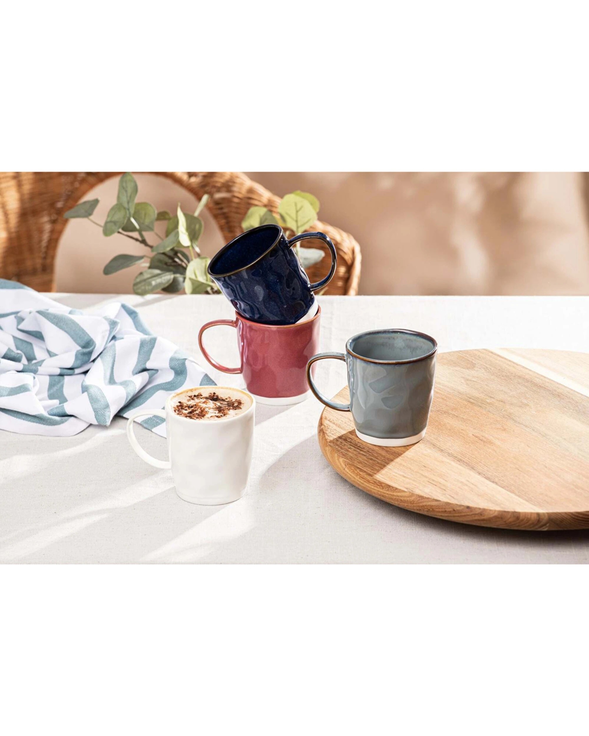 3 Ladelle 4PK Halo Porcelain Mug Set 350ml - Red, 3 of 4