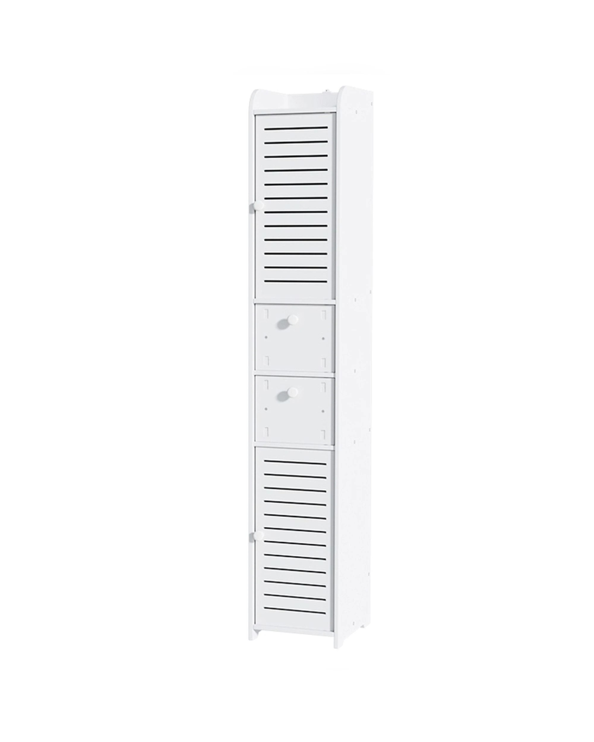 1 Artiss Bathroom Toilet Storage Cabinet Laundry Tallboy Cupboard - White, 1 of 8