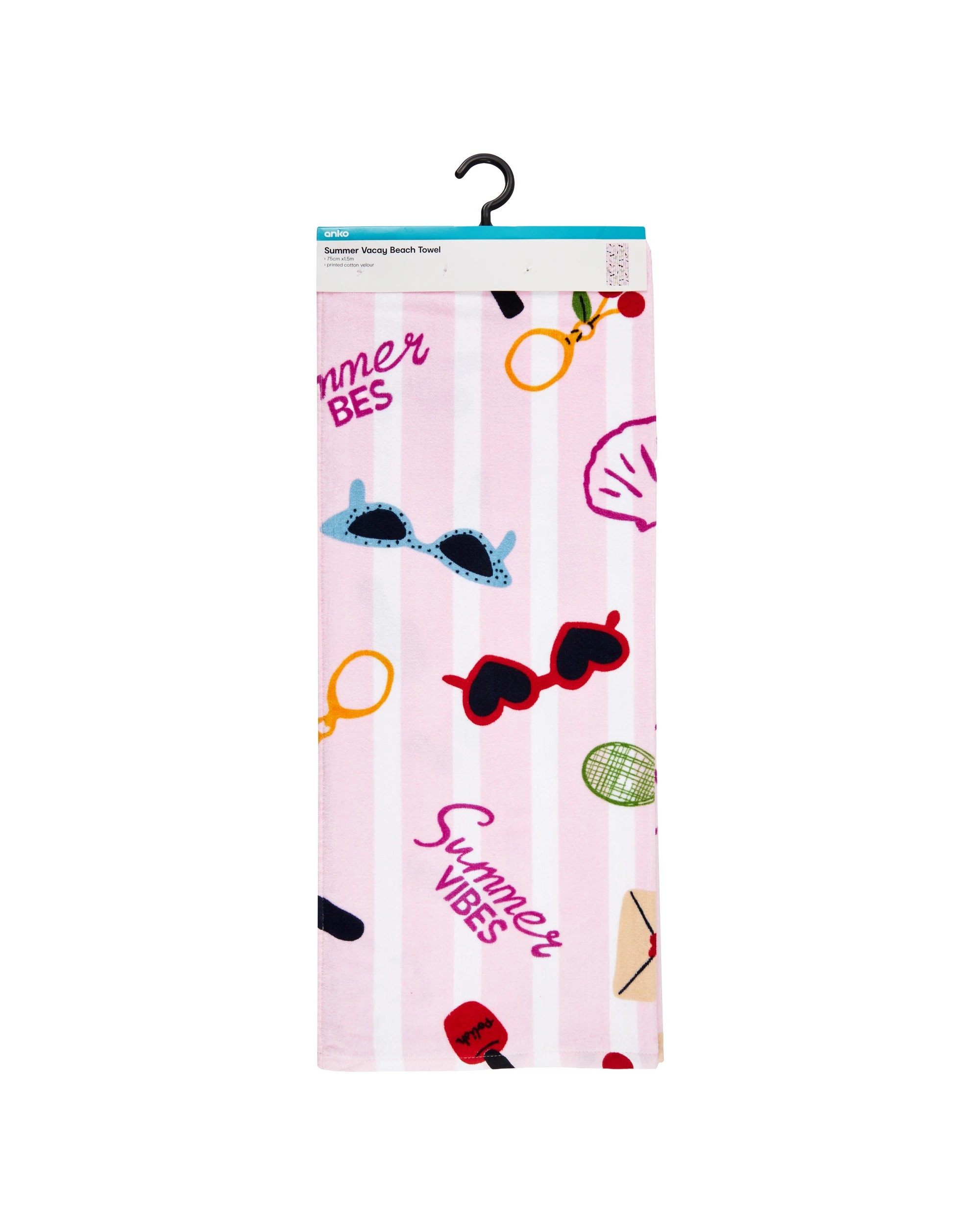 6 Summer Vacay Cotton Velour Beach Towel, 6 of 6