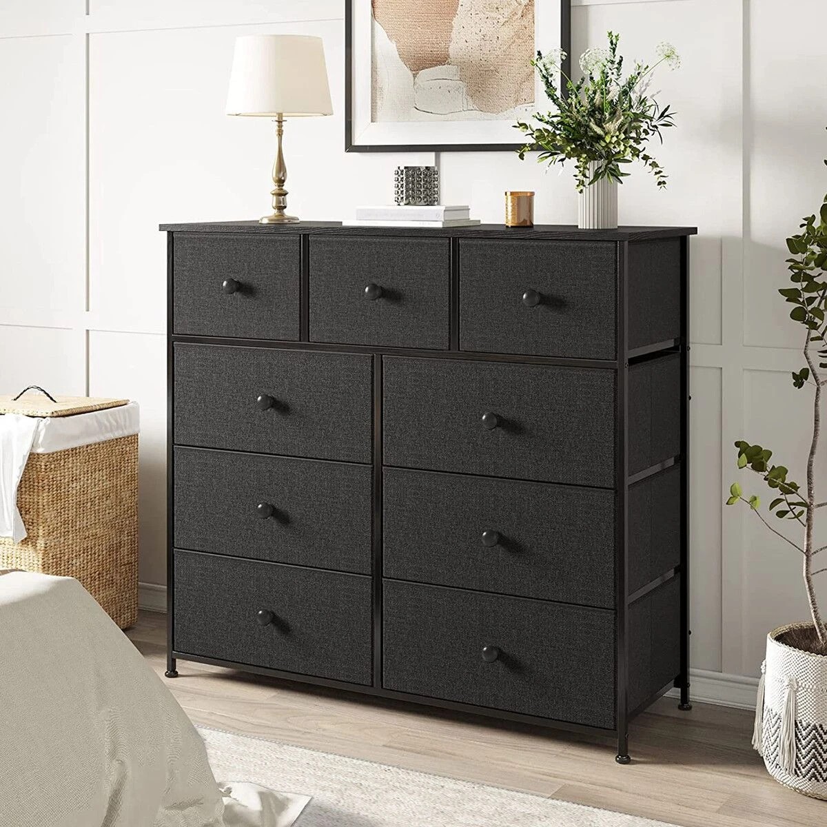 8 Ausway Wide Chest of 9 Drawers Tall Dresser Tallboy Closet Organizer Storage, 8 of 8