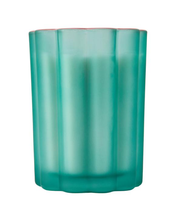 Scallop Glass Candle - Green