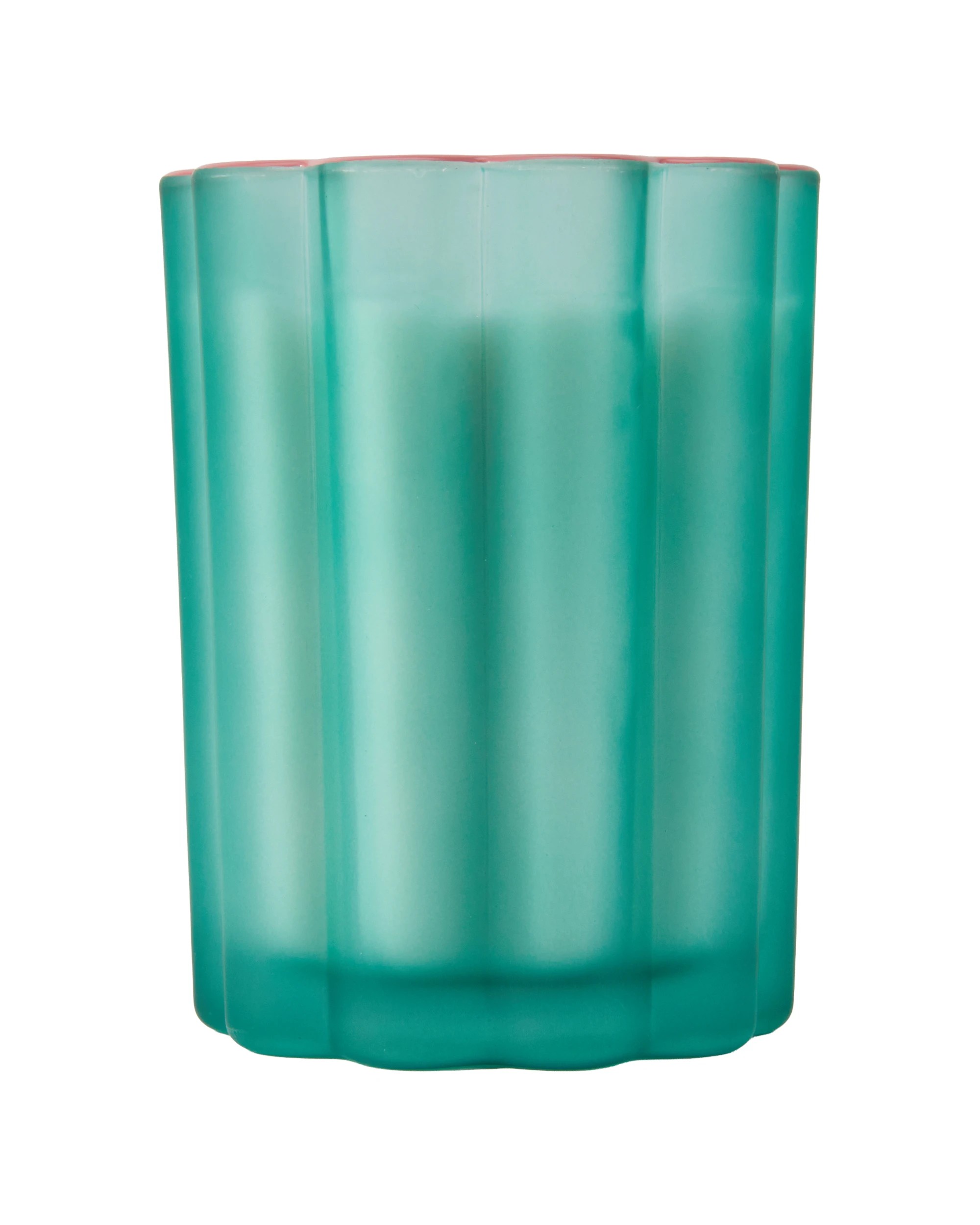 1 Scallop Glass Candle - Green, 1 of 5