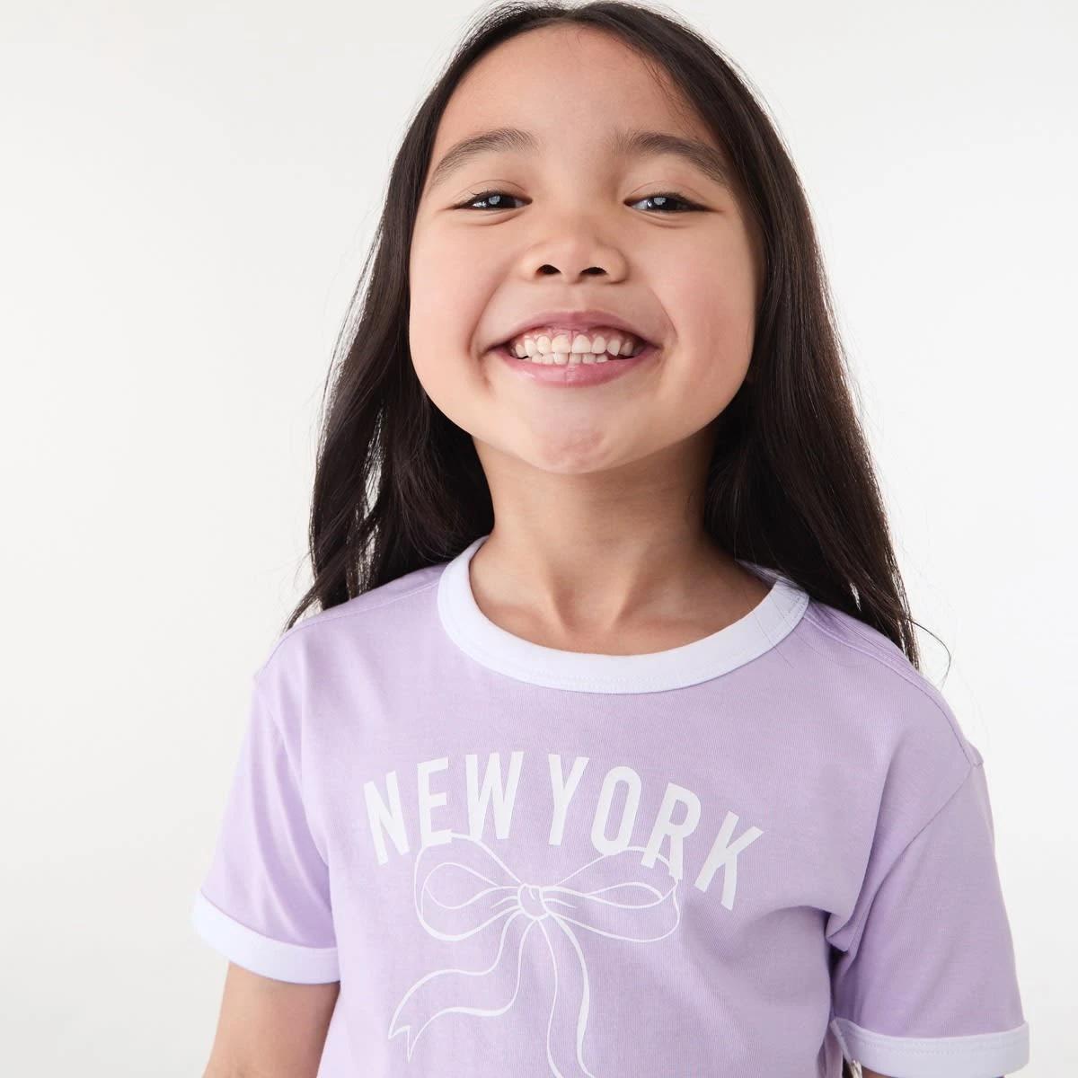3 Ringer T-shirt NEW YORK BOW PASTEL LILAC, 3 of 6