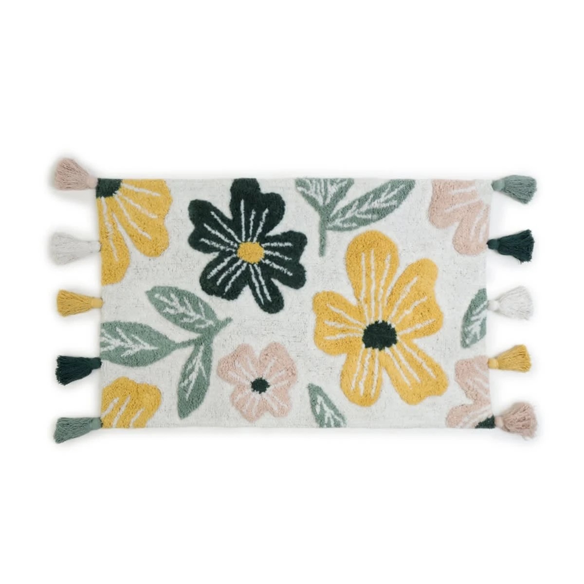1 Floral Rectangle Bath Mat, 1 of 5