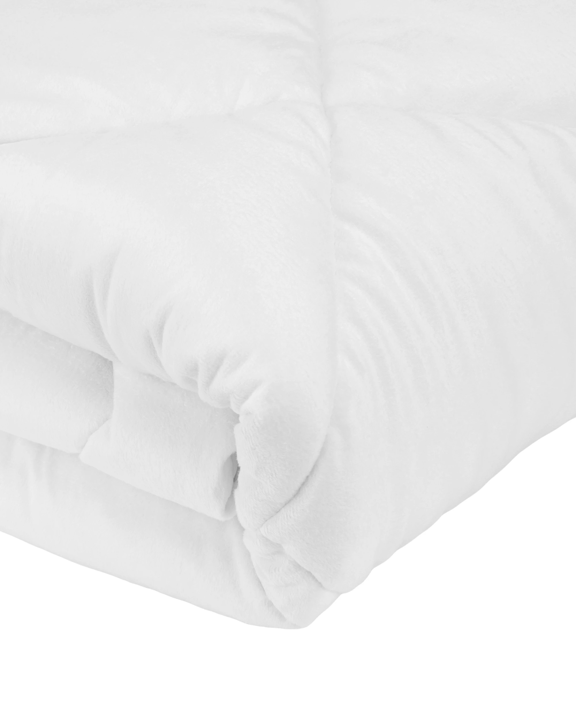 2 Reversible Plush Mattress Topper - Single Bed, White, 2 of 6