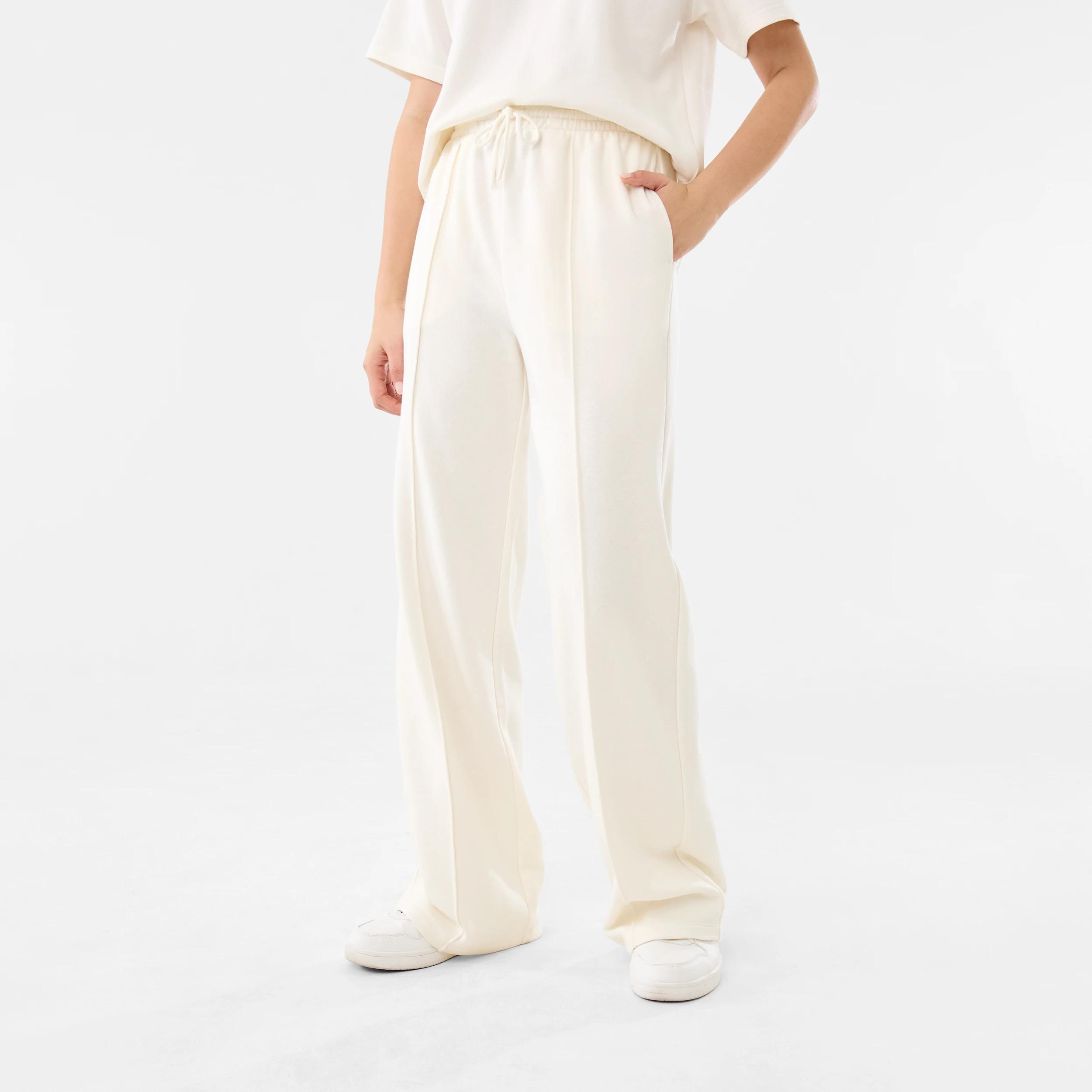 1 Active Womens French Terry Trackpants EGRET WHITE, 1 of 6