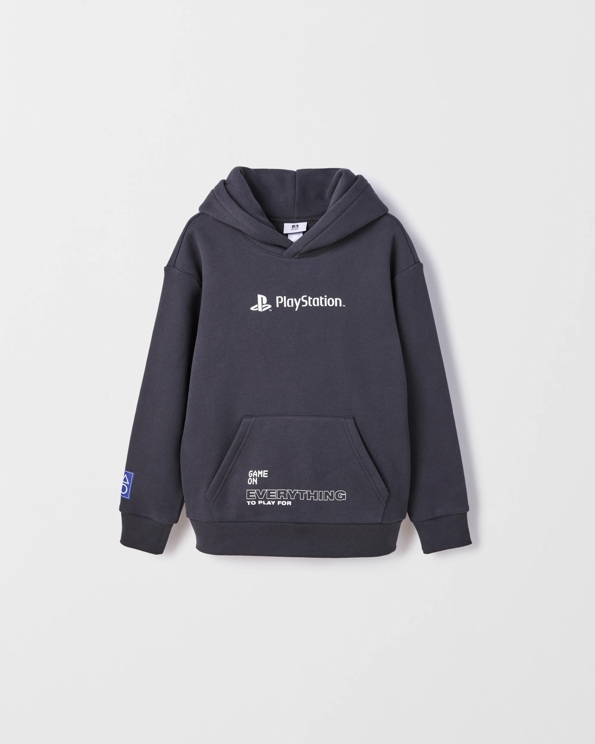 1 PlayStation Australian Cotton Blend Popover Hooded Jumper BLACK, 1 of 3