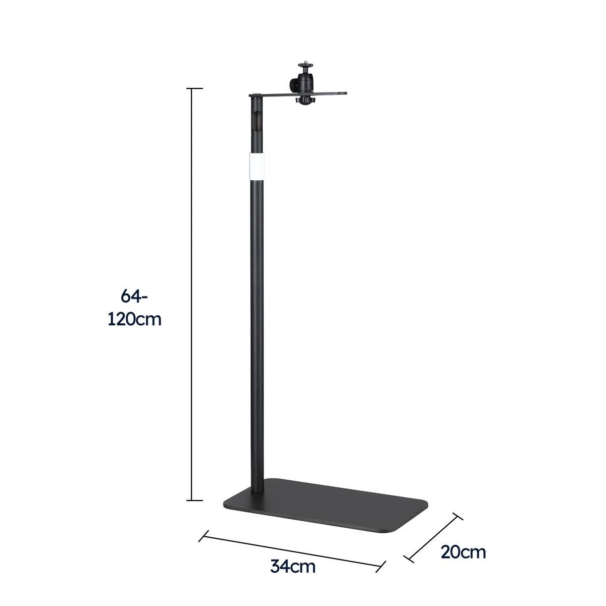 2 AUSWAY Mini Projector Stand Mount Bracket Ball Head Adjustable Height 64-120cm, 2 of 3