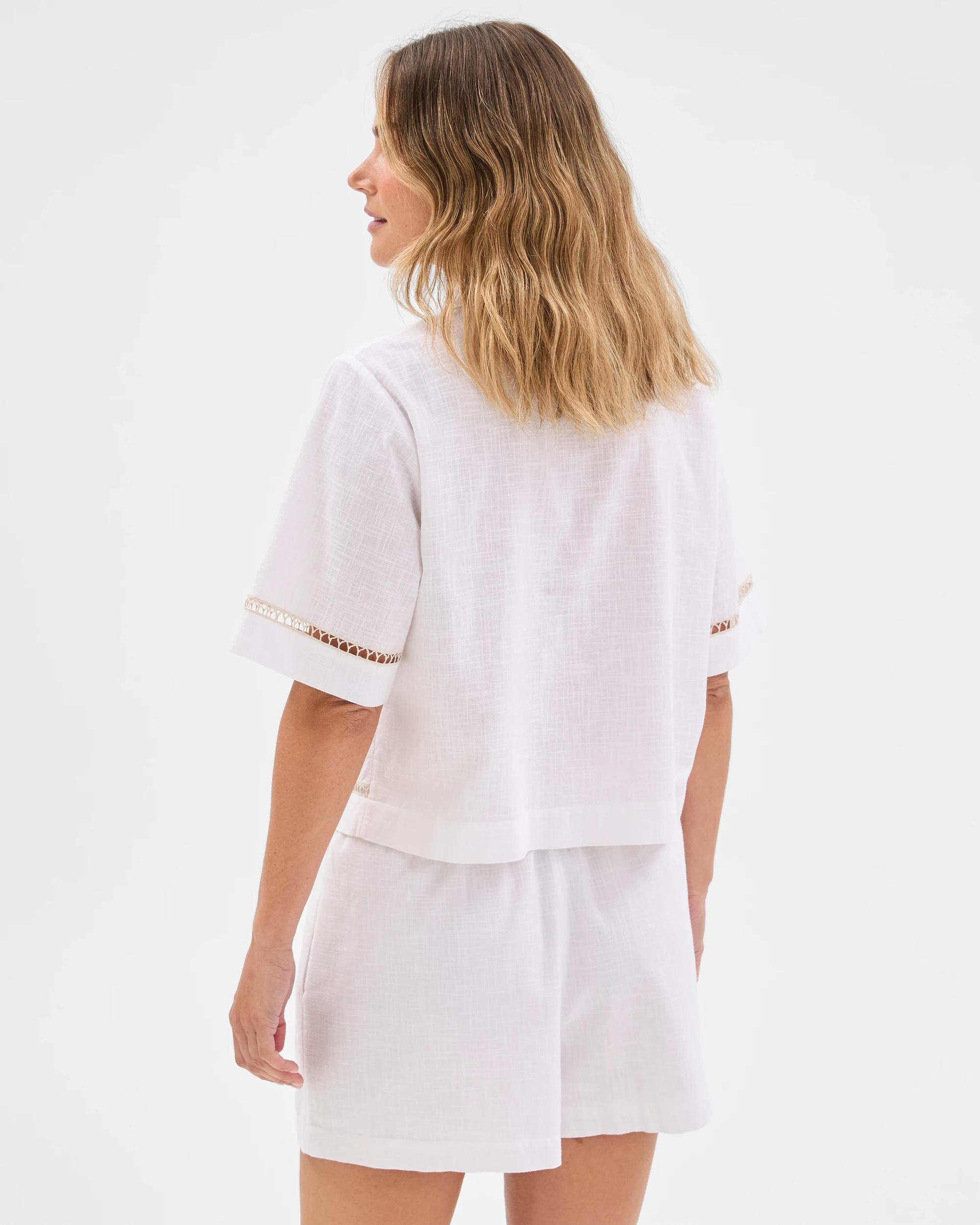 6 Target Woman Resort Crochet Pocket Shirt WHITE, 6 of 6