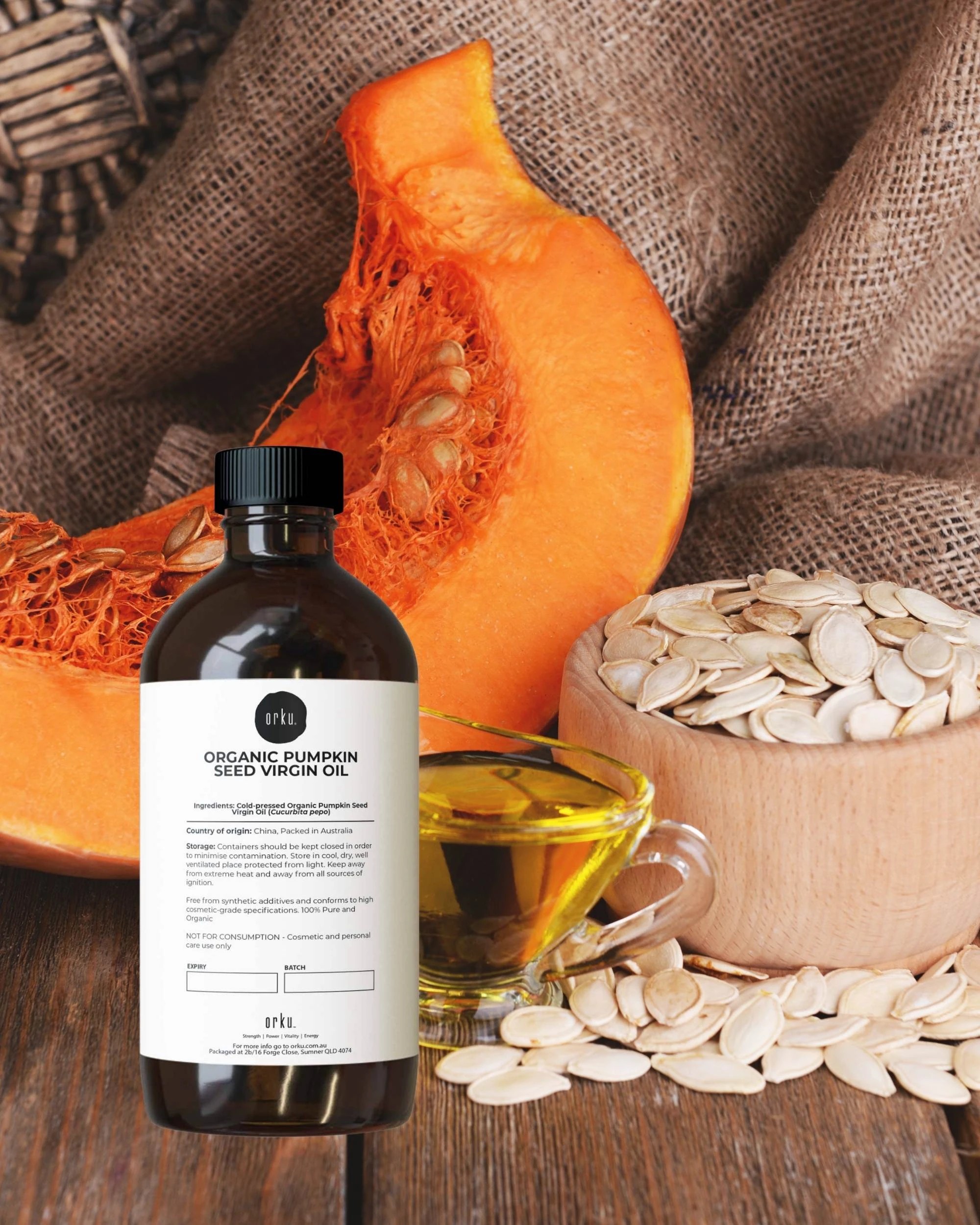 2 Orku 1L Organic Pumpkin Seed Virgin Oil Cold Pressed Cosmetic Grade, 2 of 3