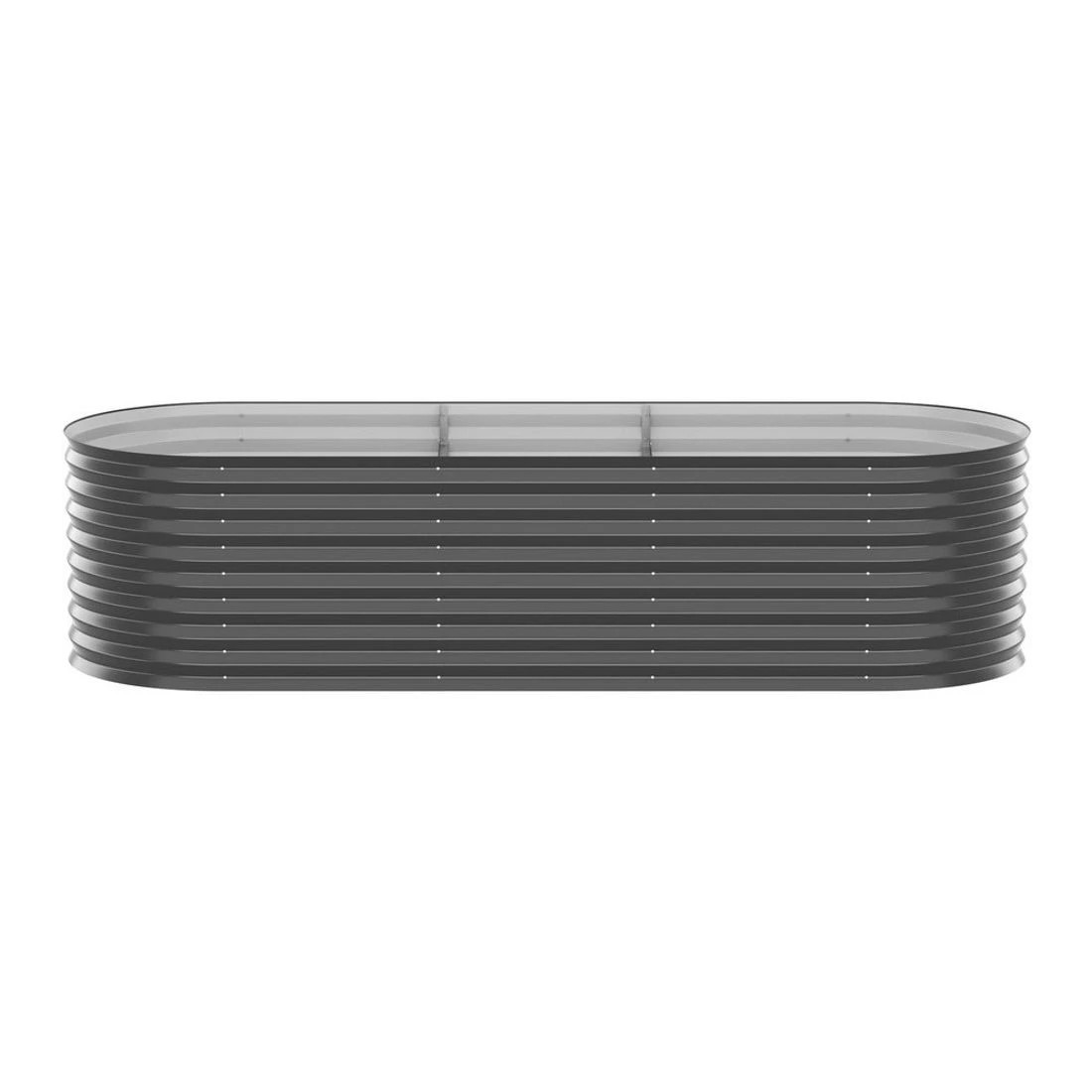 3 Green Fingers Garden Bed 240X80X56cm Oval Planter Box Raised Container Galvanised - Grey, 3 of 4