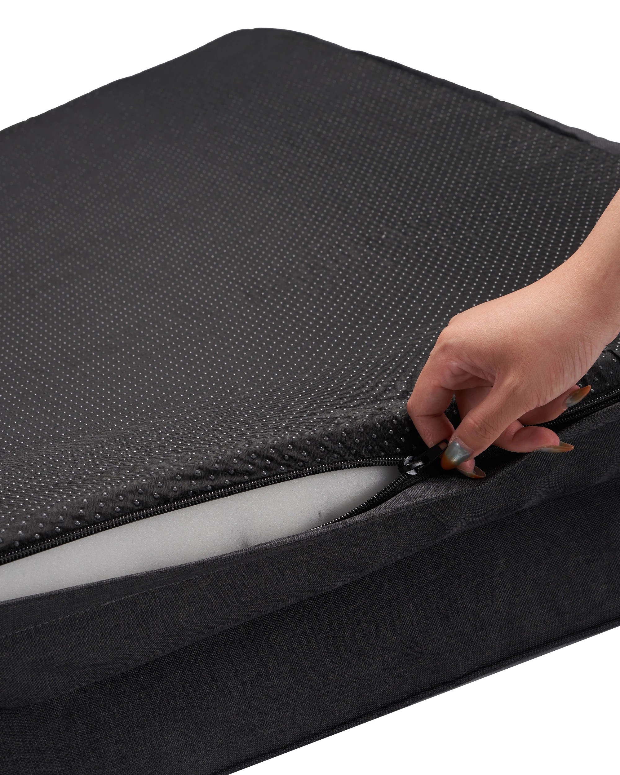 7 Petzly Dog Bed with L-Shaped Bolsters Removable Washable Cover Black Medium, 7 of 9