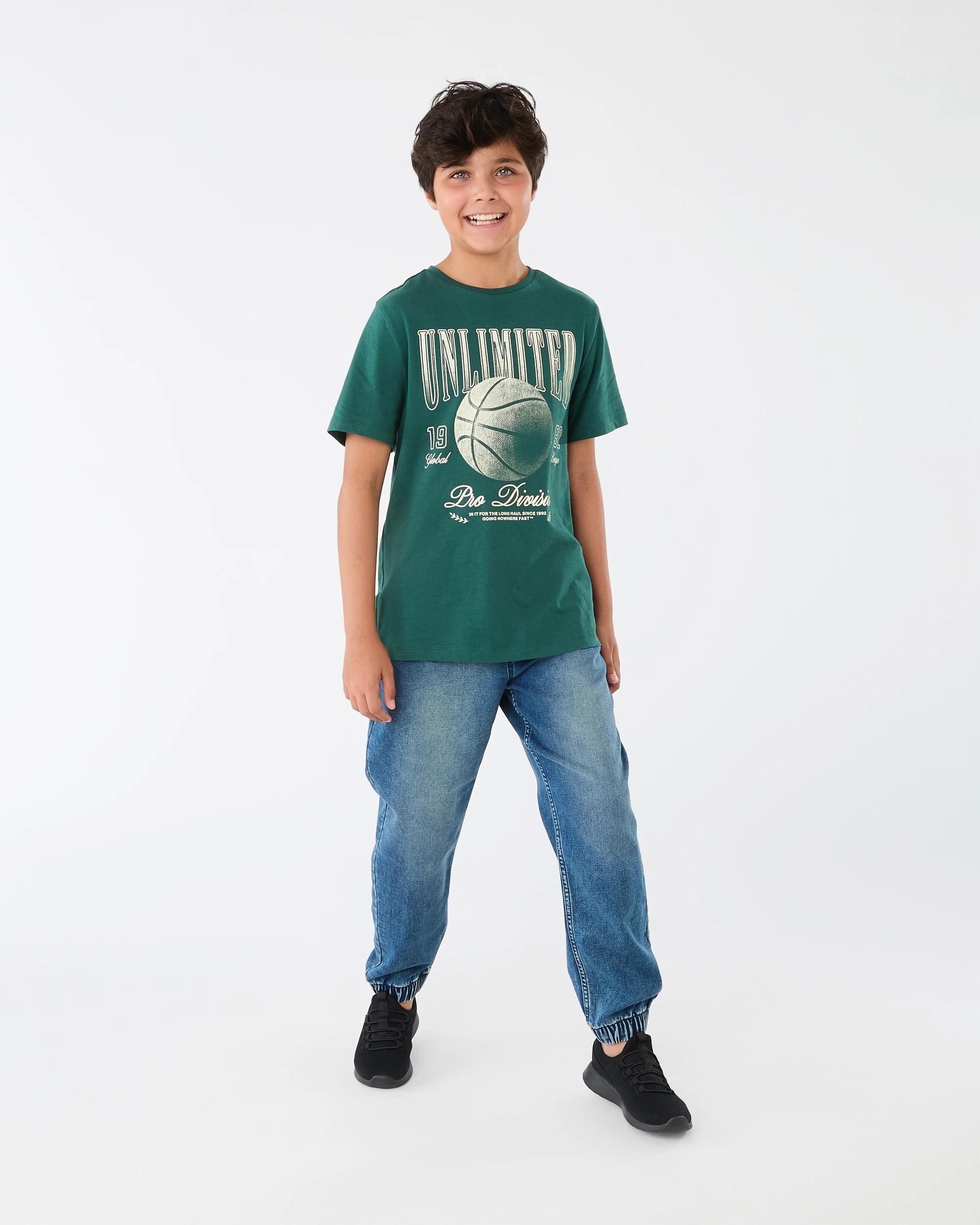 1 Short Sleeve Print T-shirt Grn Varsit, 1 of 7