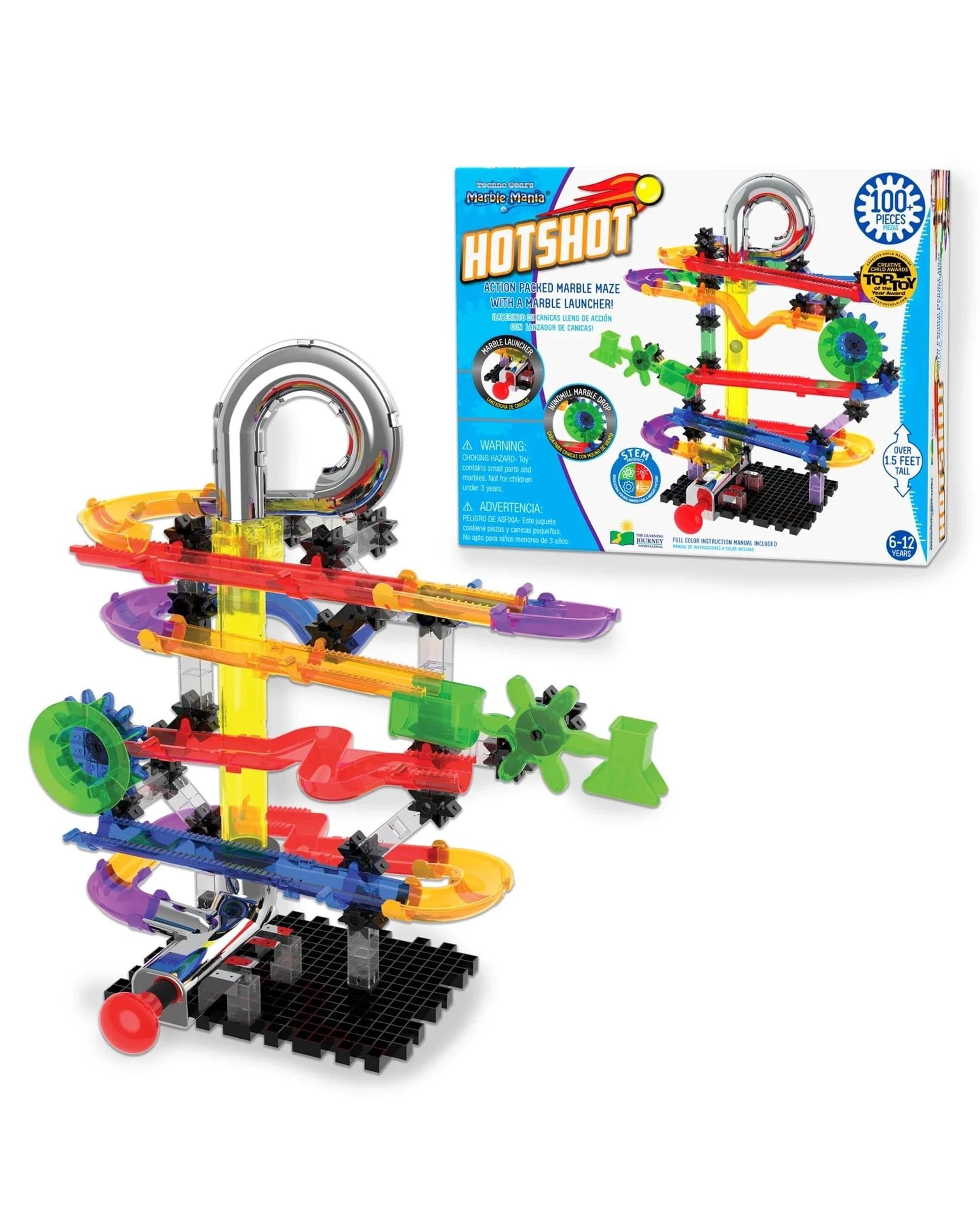 1 Techno Gears Marble Mania Hotshot 100+ Piece Marble Run Set, 1 of 5