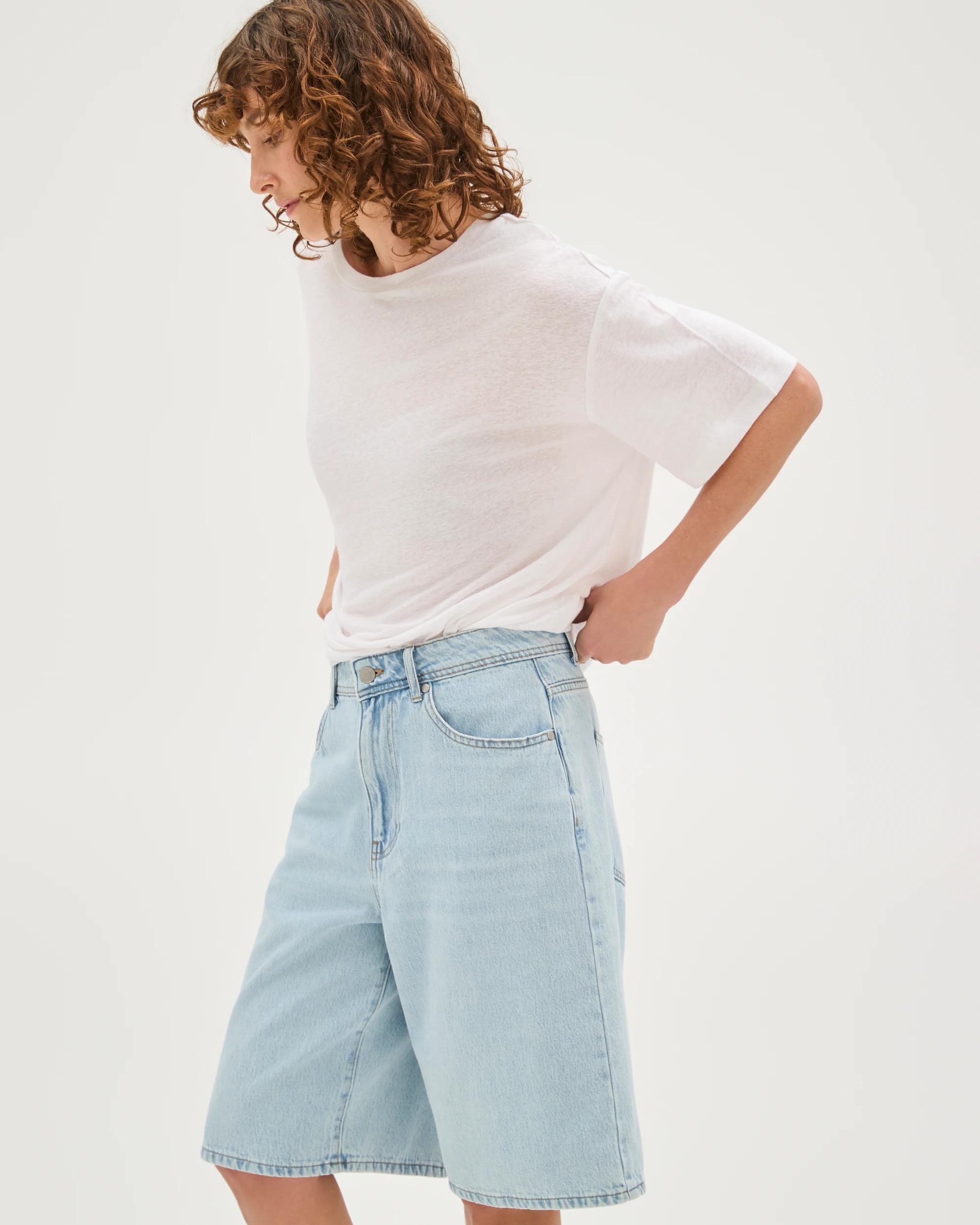 4 Target Denim AirLoom A-Line Bermuda Denim Shorts ICY FADE, 4 of 6