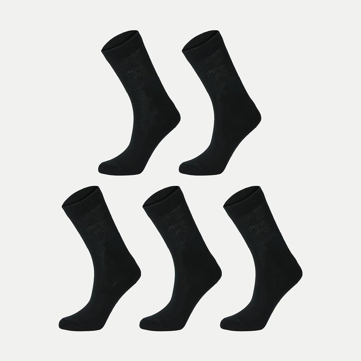 1 5 Pack Quarter Crew Socks BLACK, 1 of 3