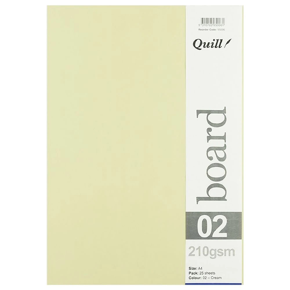 3 Quill A4 210gsm Board Cream 25 Pack, 3 of 4
