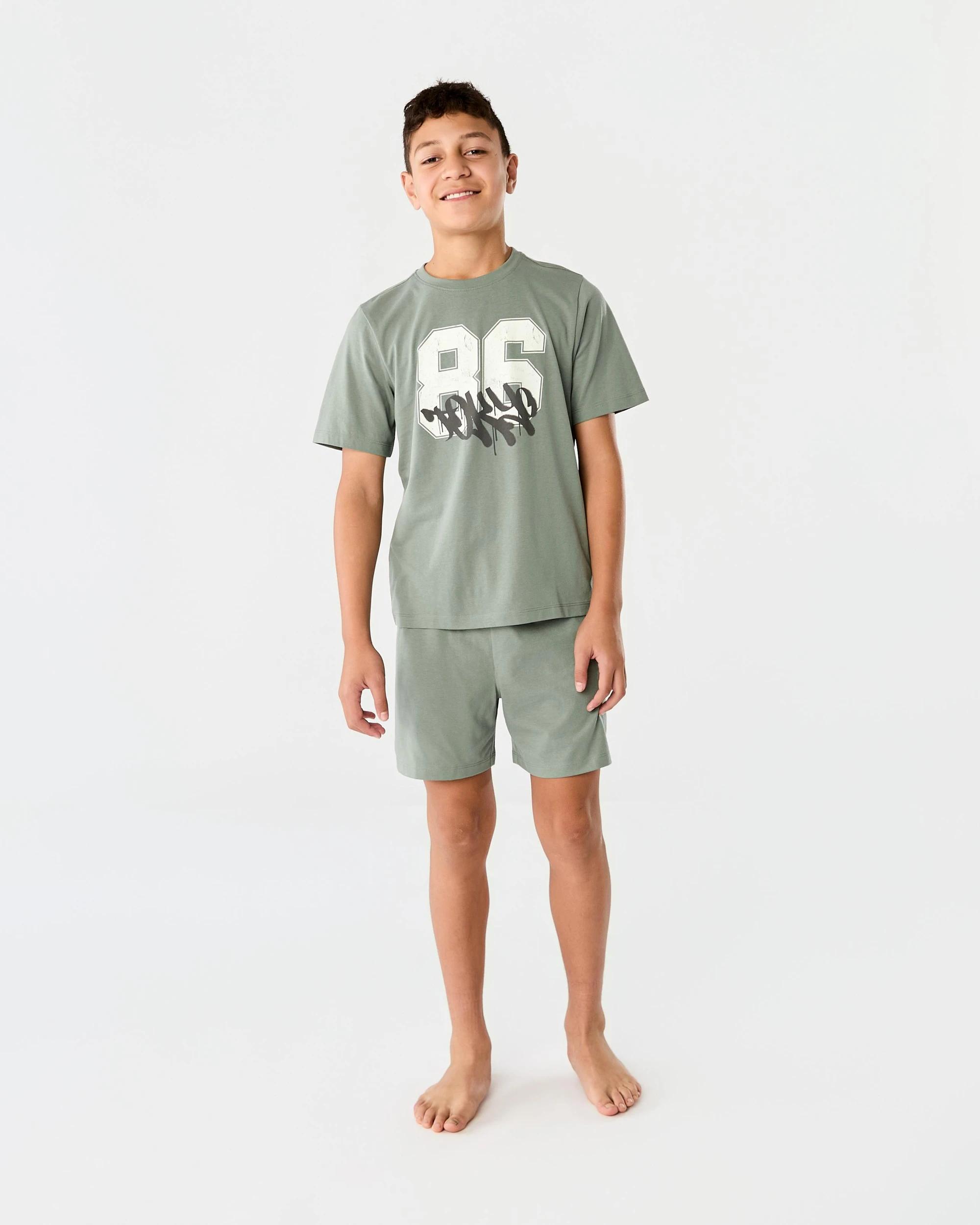6 Short Sleeve Knit Pyjama Set Grn Tokyo, 6 of 10