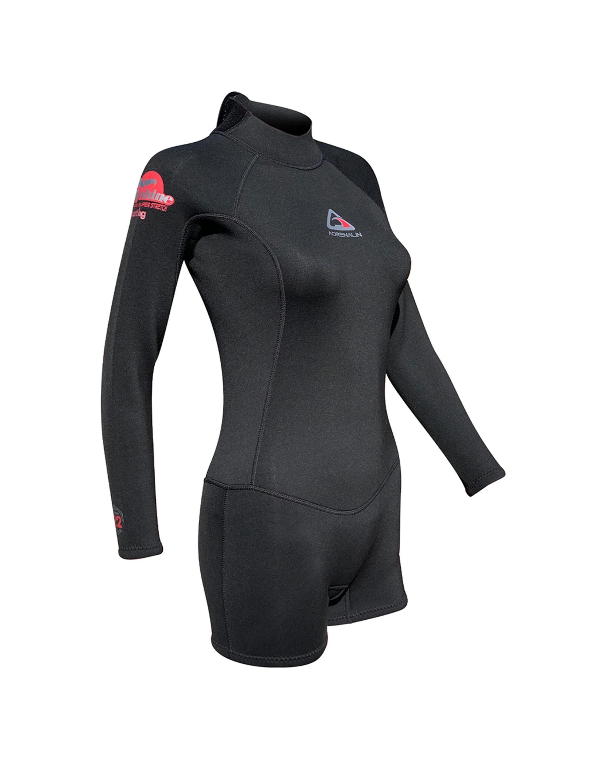3 Adrenalin Wahine Ladies 2mm Long Sleeve Boy Leg Springsuit - 8 - Black BLACK, 3 of 4