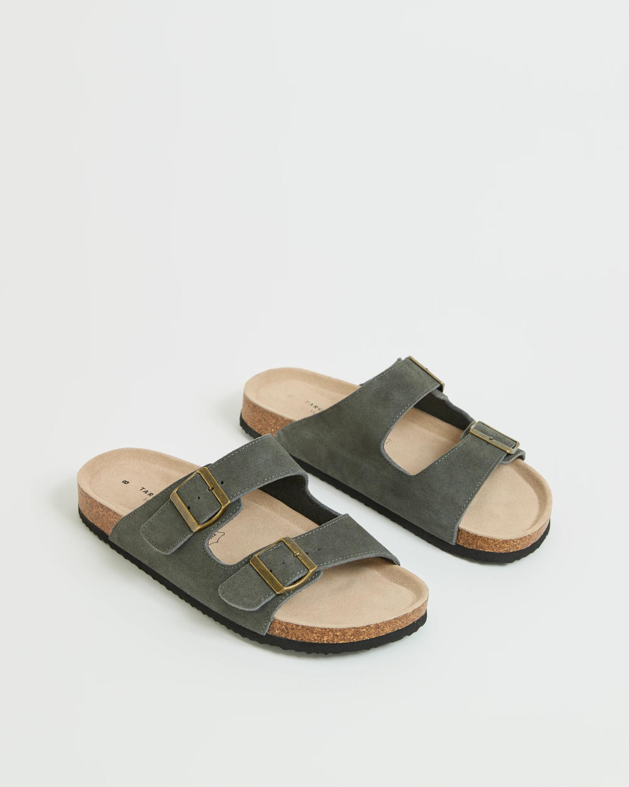 2 Target Man Leather Moulded Cork Sandals - Solo GREY SUEDE, 2 of 4