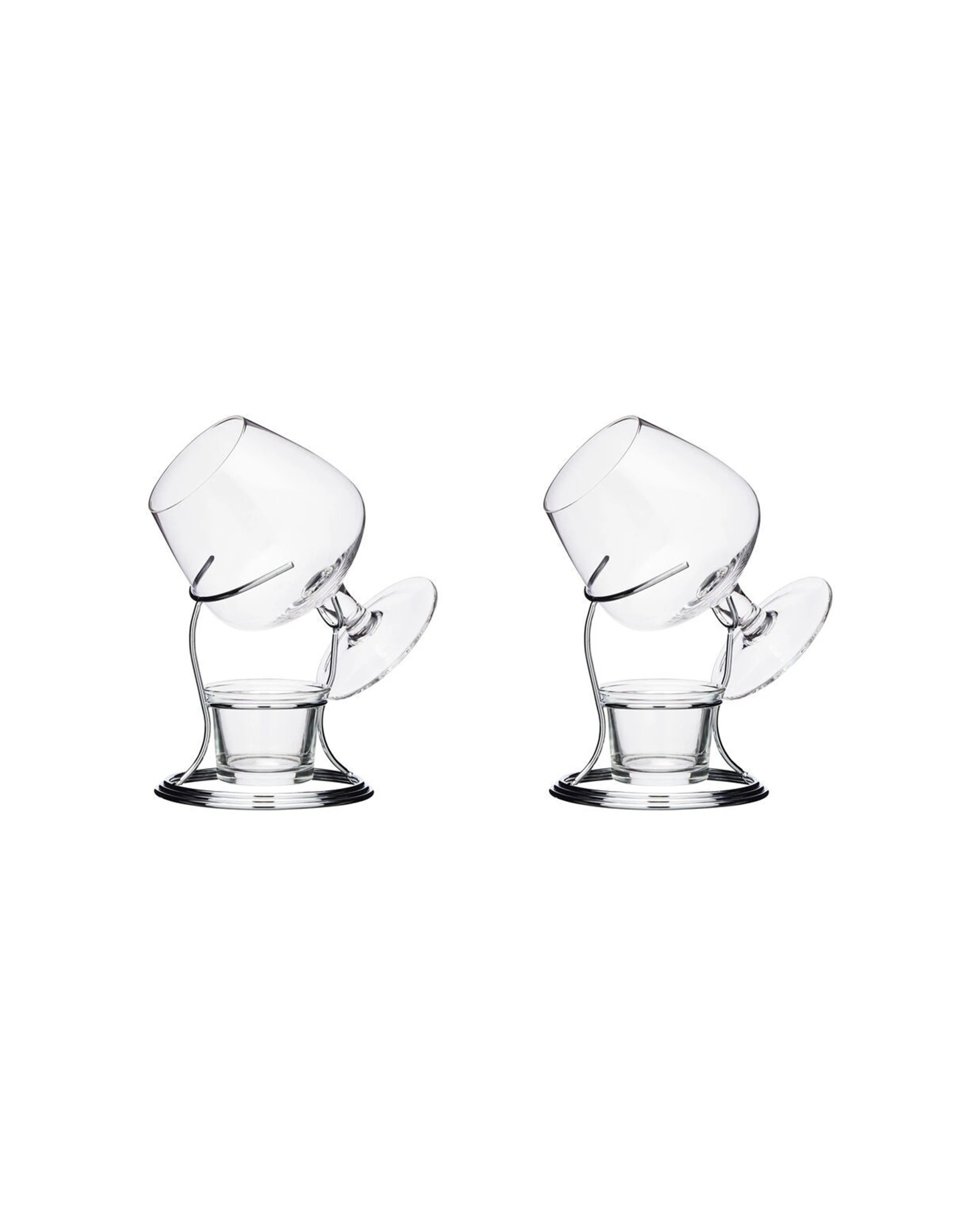 1 BarCraft 2PK Brandy And Cognac Glass Cup With Warmer Stand Set 350ml - Multi, 1 of 7