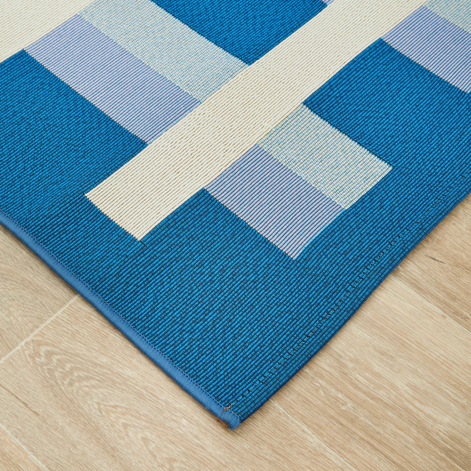 3 Common Ground Rugs Horizon Lattice 285x200cm - Large Pet Friendly Outdoor Floor Rug - Blue, 3 of 9