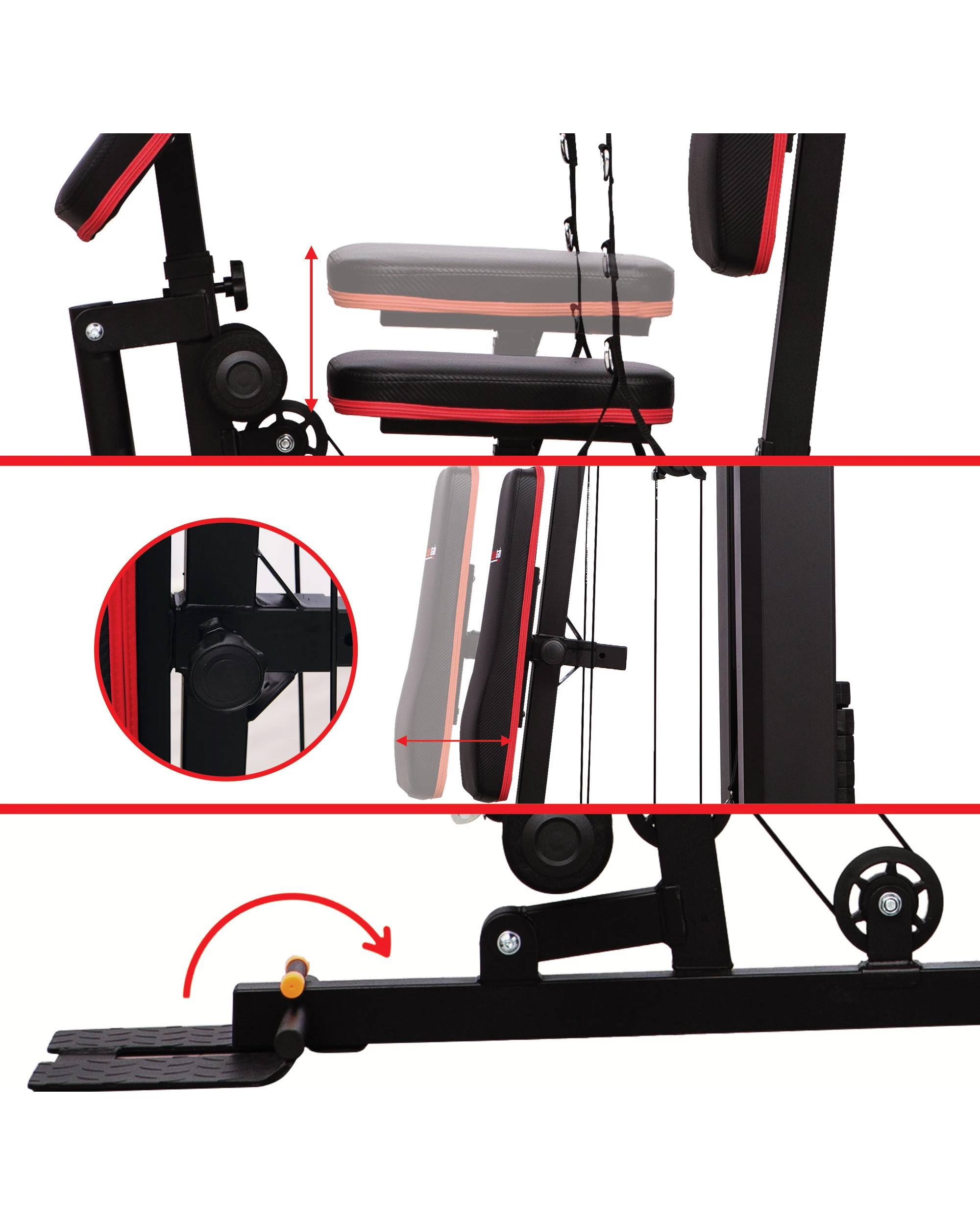 4 Powertrain JX-89 Multi Station Home Gym 68kg Weight Cable Machine, 4 of 9