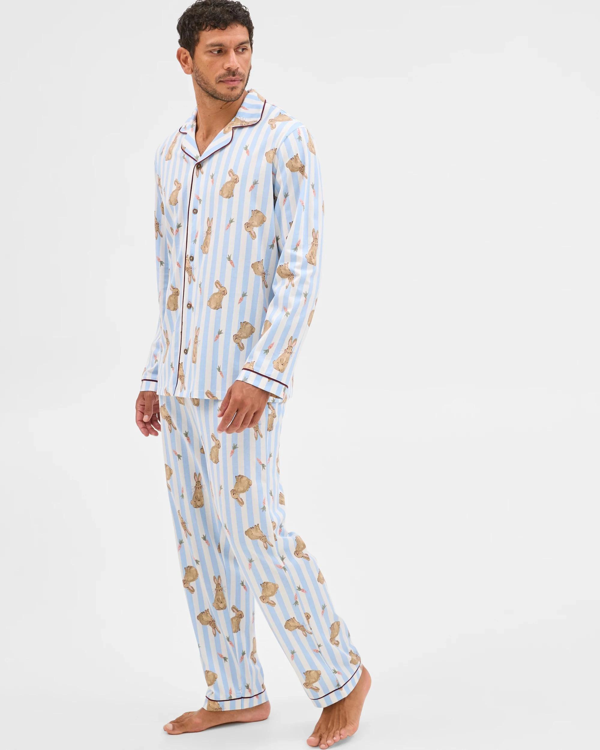 4 Target Man Family Matching Australian Cotton Easter Mens Pyjama Set - Bunny Stripe BUNNY STRIPE, 4 of 8