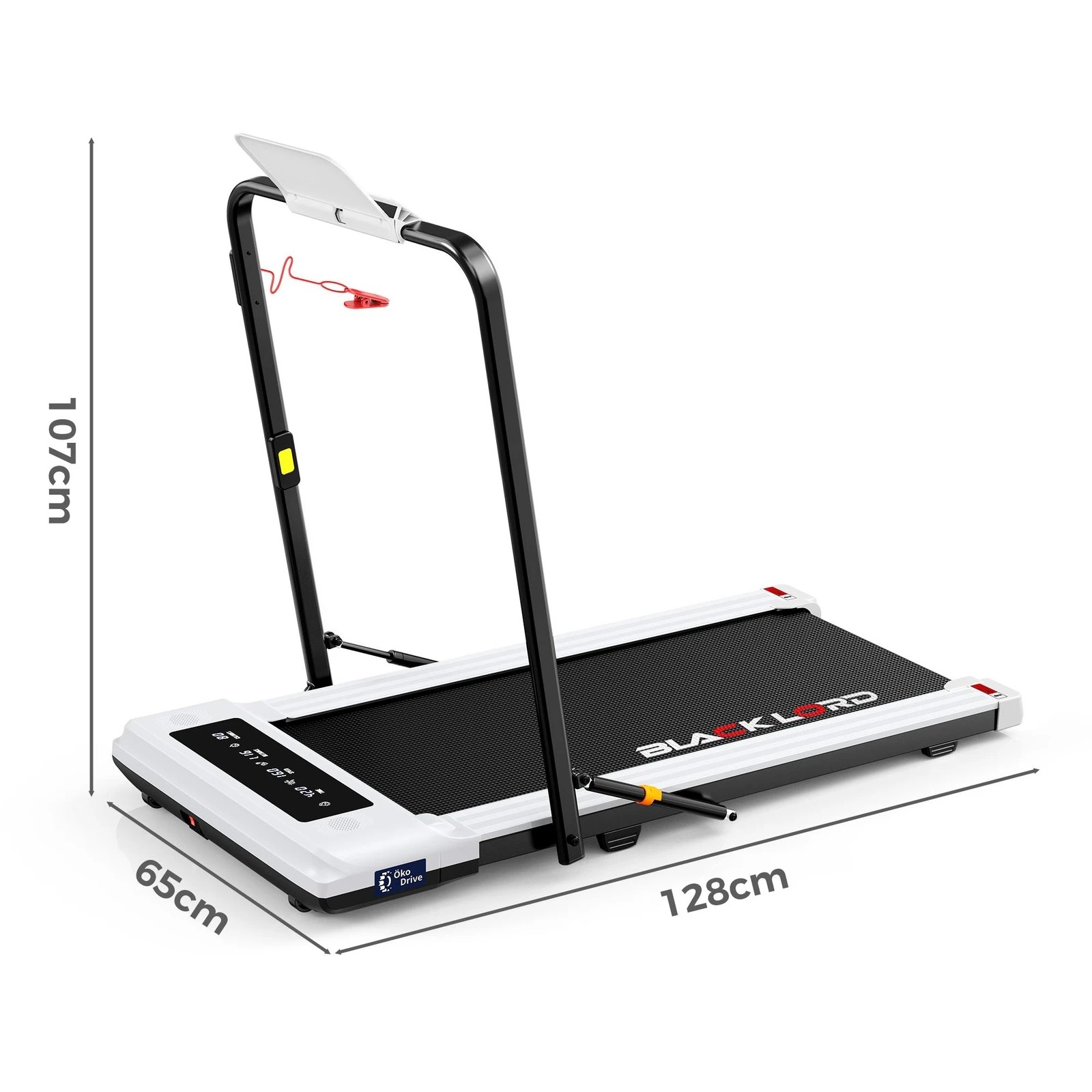 2 Black Lord Treadmill 2 IN 1 Electric Walking Pad Hydraulic Foldable 40cm Belt - White, 2 of 10