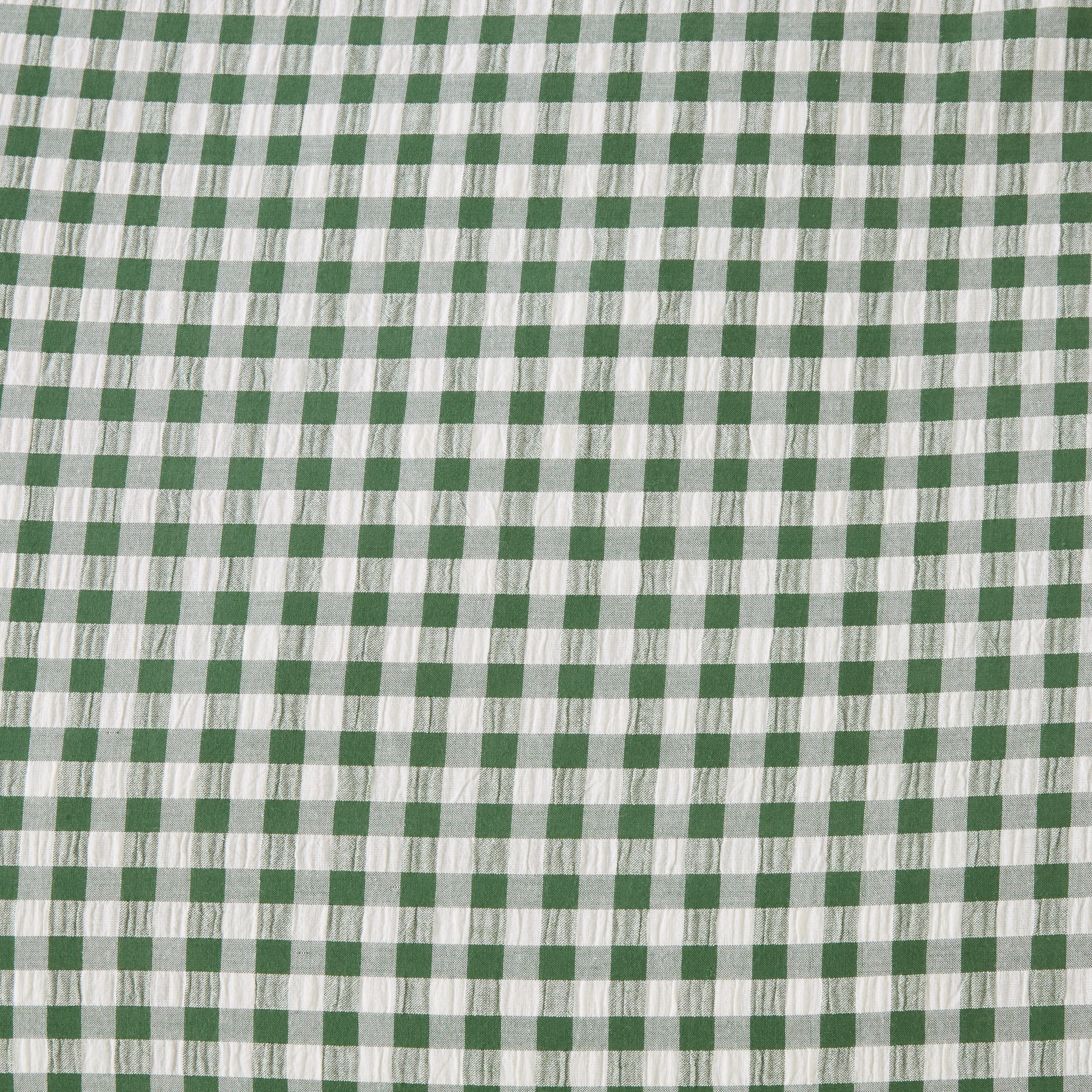 7 Gingham Scallop Cotton Quilt Cover Set - Queen Bed, Green, 7 of 7