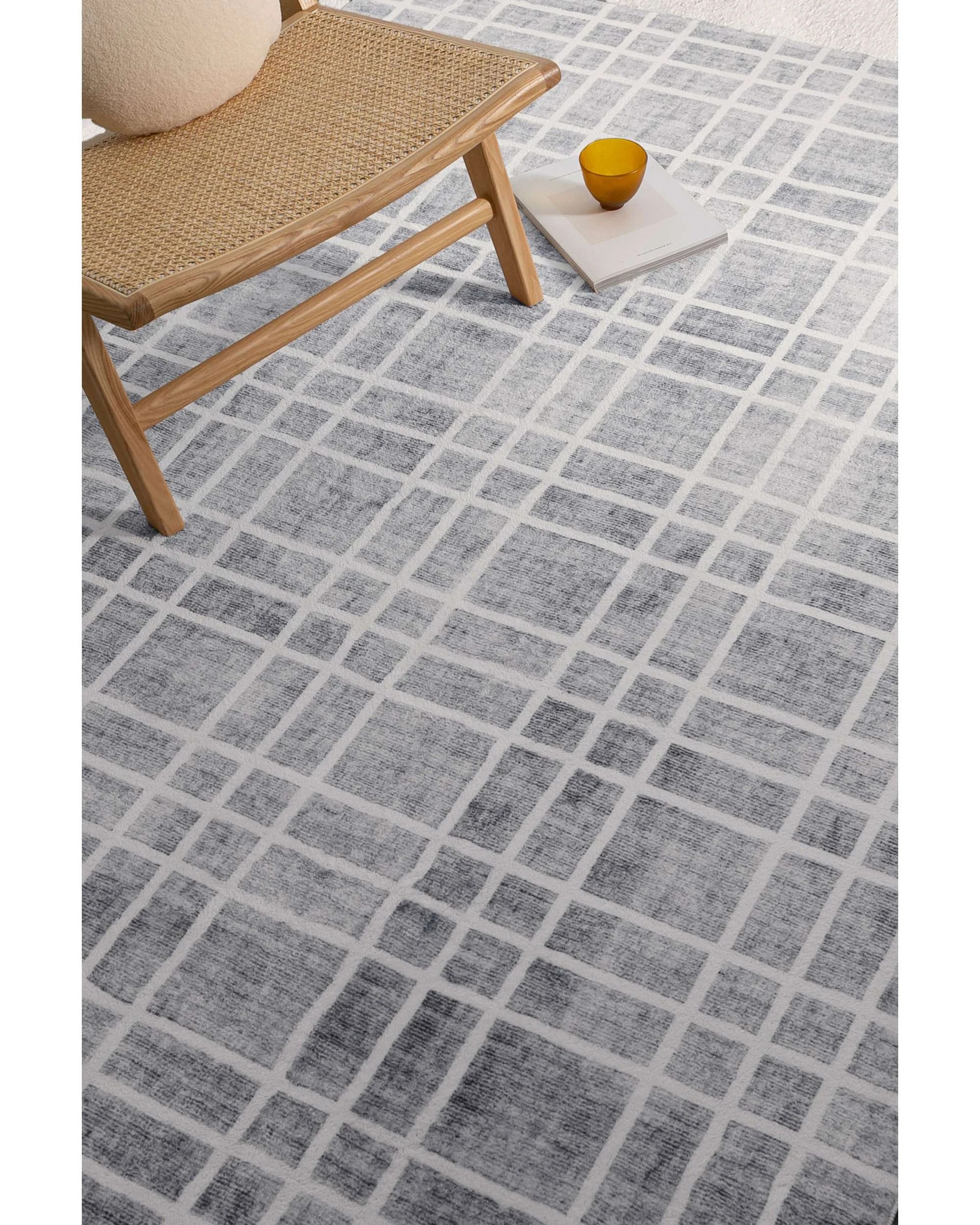 3 Loopsie Zeb Plaid Washable Rug-290cm x 200cm - Grey, 3 of 6