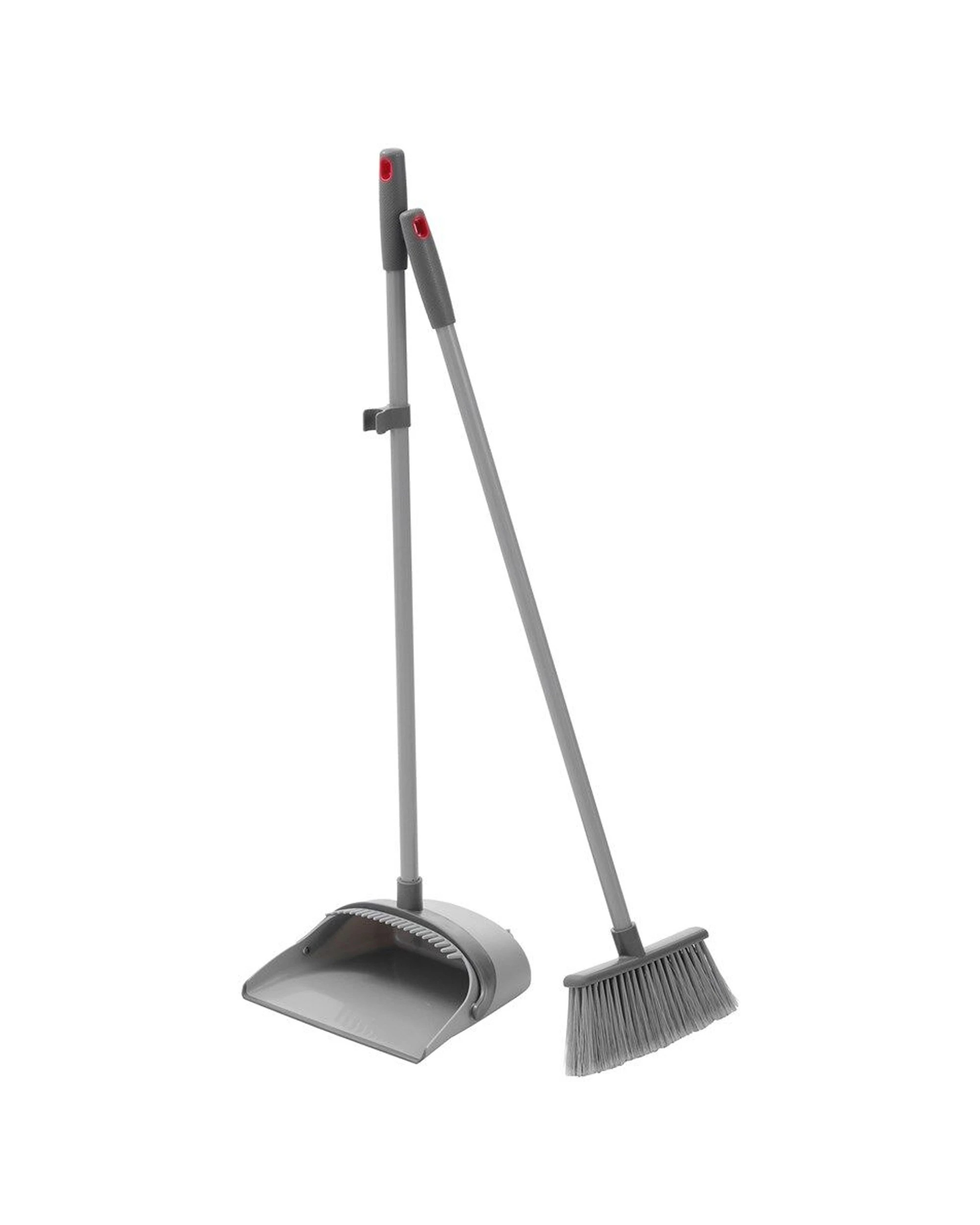 4 Boxsweden Prime Foldaway Long Handle Dustpan And Brush Freestanding 85cm - Grey, 4 of 5