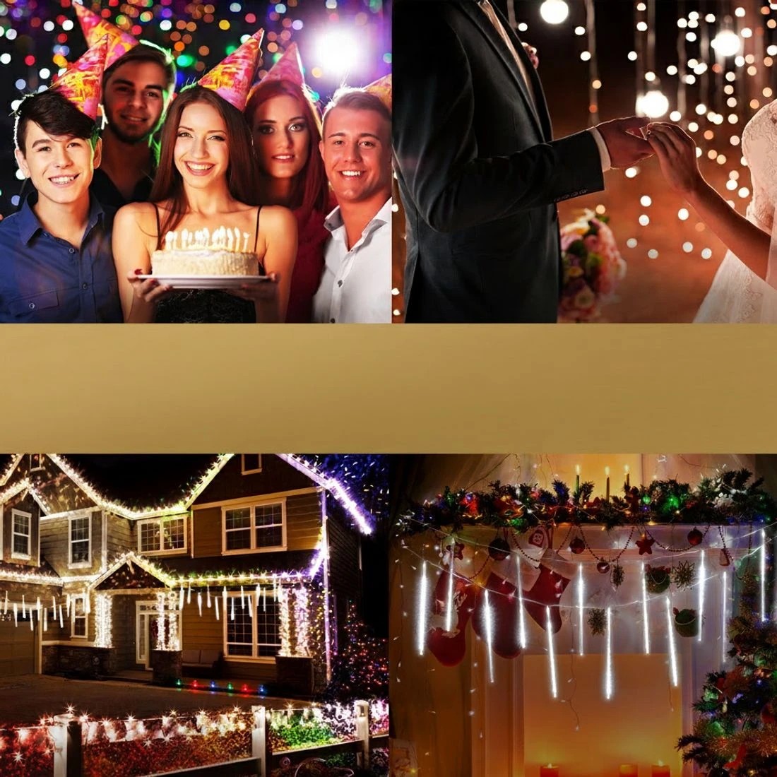 5 Jingle Jollys 7M Christmas Lights Shower Light 288 LED Icicle Falling Metor - White, 5 of 7