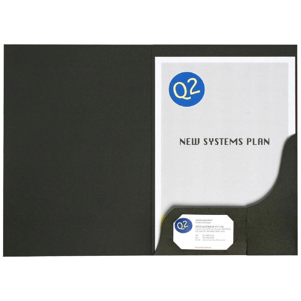 1 Marbig A4 Presentation Folder Matte Black 20 Pack, 1 of 1