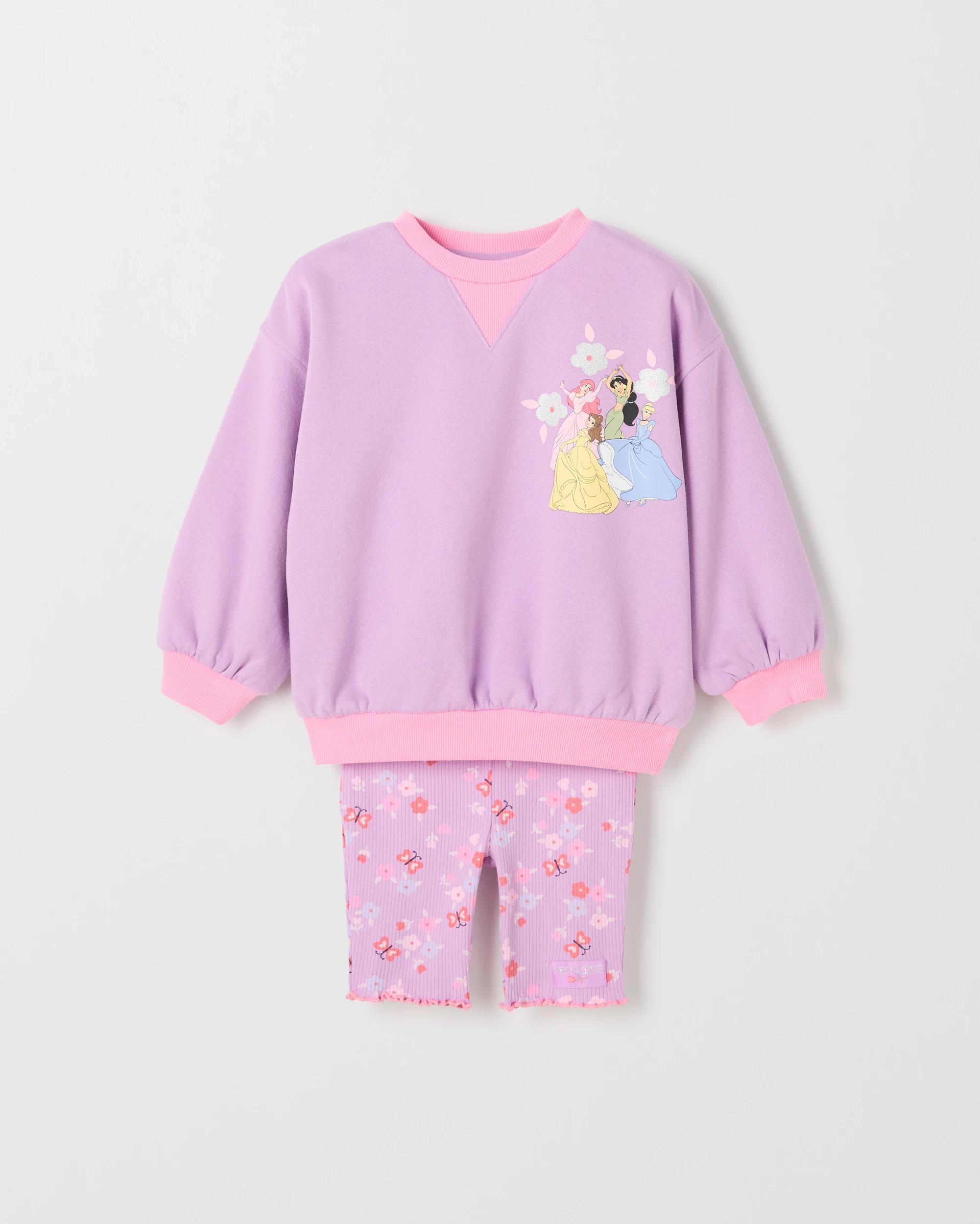 1 Disney Princess Australian Cotton Blend Jumper and Bike Shorts Set PRINCESS, 1 of 3