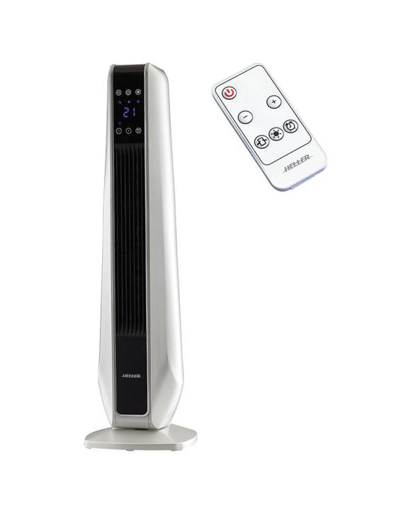 Heller 2400w Ceramic Tower Heater W/ Remote/touch Screen/thermostat/led Display - Black