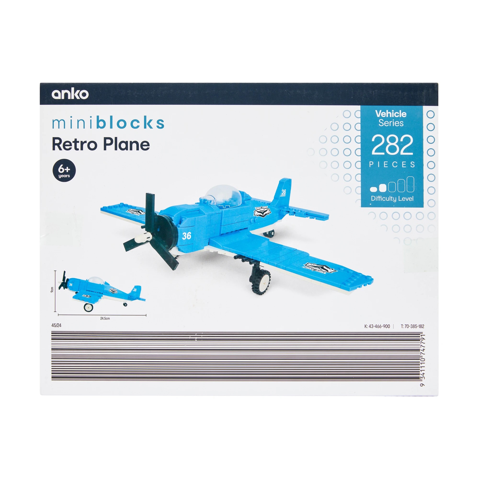 4 282 Piece Mini Blocks Vehicle Series: Retro Plane, 4 of 4